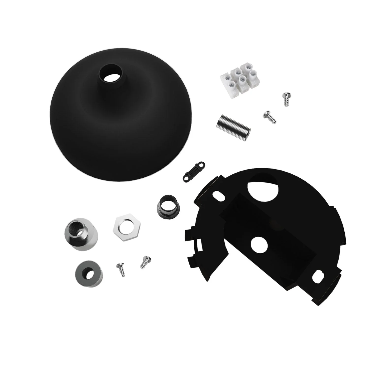 Silikon-Rosetten-Kit mit zentralem Loch und Vorbohrung für Seitenloch – Schwarz - Image 2