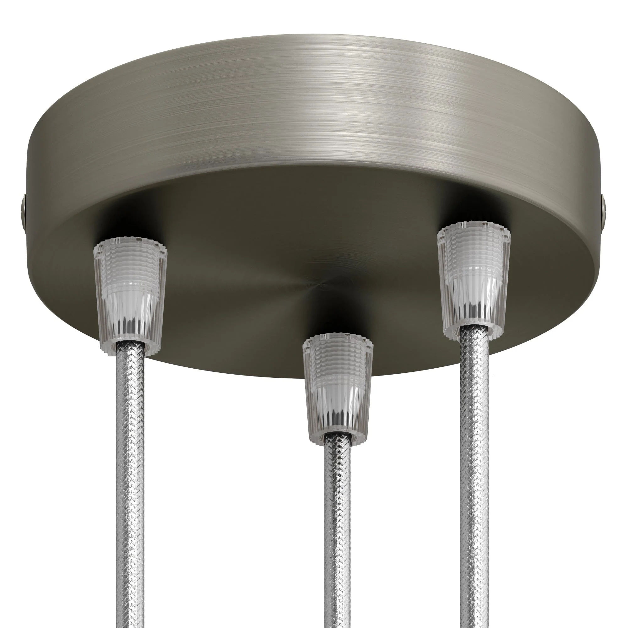 Zylindrisches Lampenbaldachin-Set aus Metall mit 3 Löchern – Satin-Titan