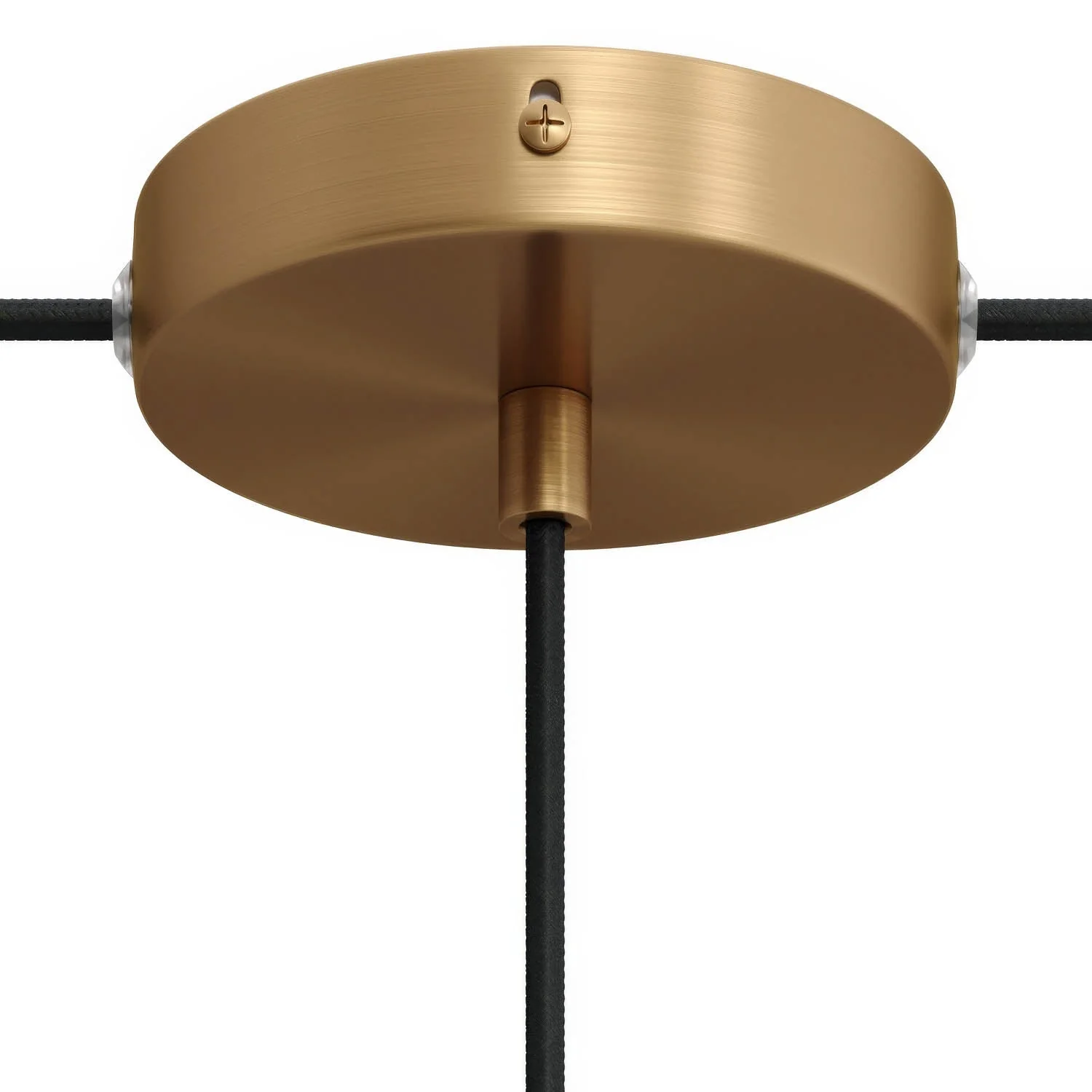 Zylindrisches Baldachin-Kit aus Metall mit 1 mittigem und 2 seitlichen Löchern – Gebürstete Bronze - Image 6