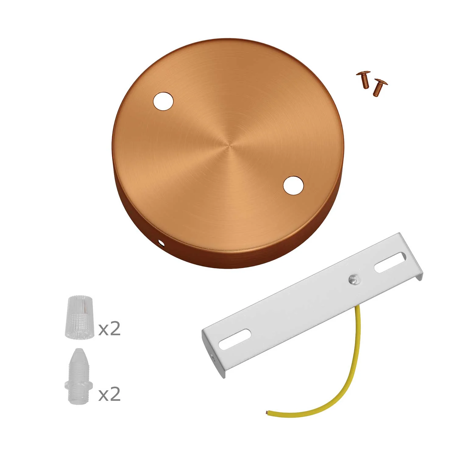 Zylindrisches Metall-Baldachin-Kit mit 2 Öffnungen – Satin-Kupfer - Image 3