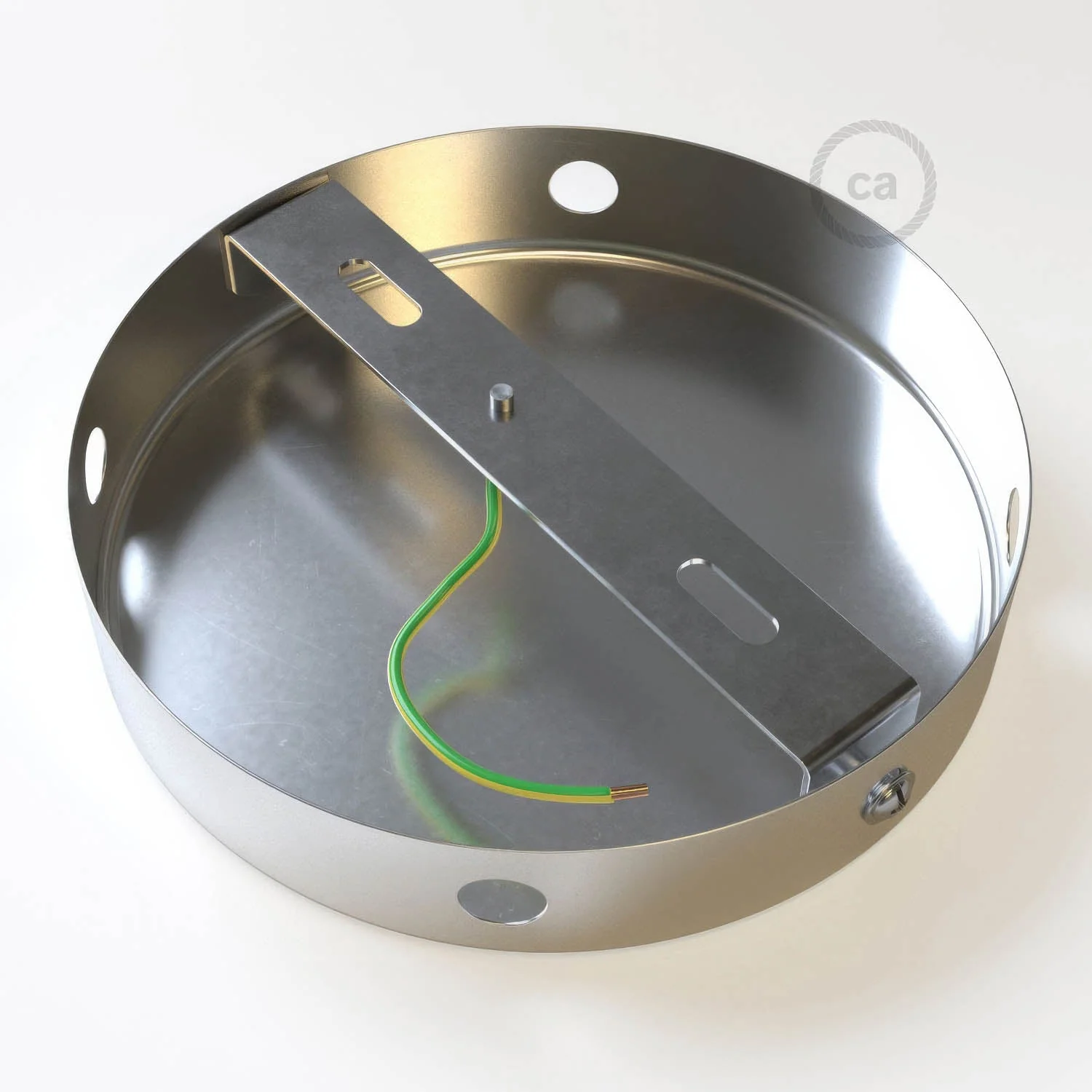Zylinderförmiges Baldachin-Kit aus Metall mit 4 seitlichen Öffnungen (Verteilerdose) – Chrom - Image 4