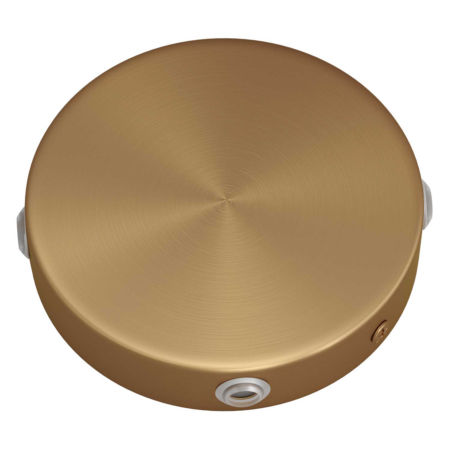 Zylindrischer Deckenbaldachin-Kit aus Metall mit 4 seitlichen Löchern (Abzweigdose) – Satin-Bronze - Image 2
