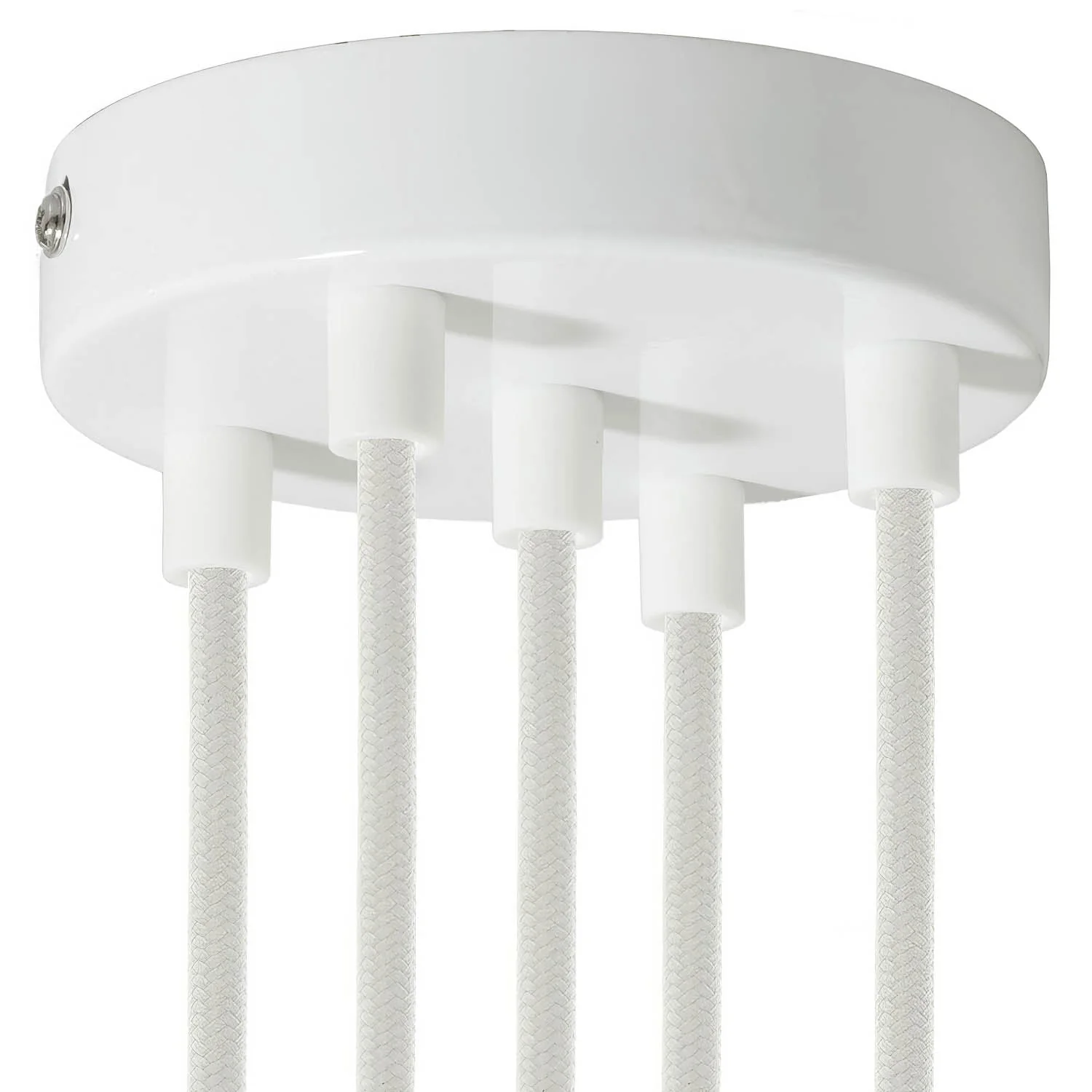 Kit zylindrischer Lampenbaldachin aus Metall mit 5 Löchern – Glänzend Weiß - Image 6