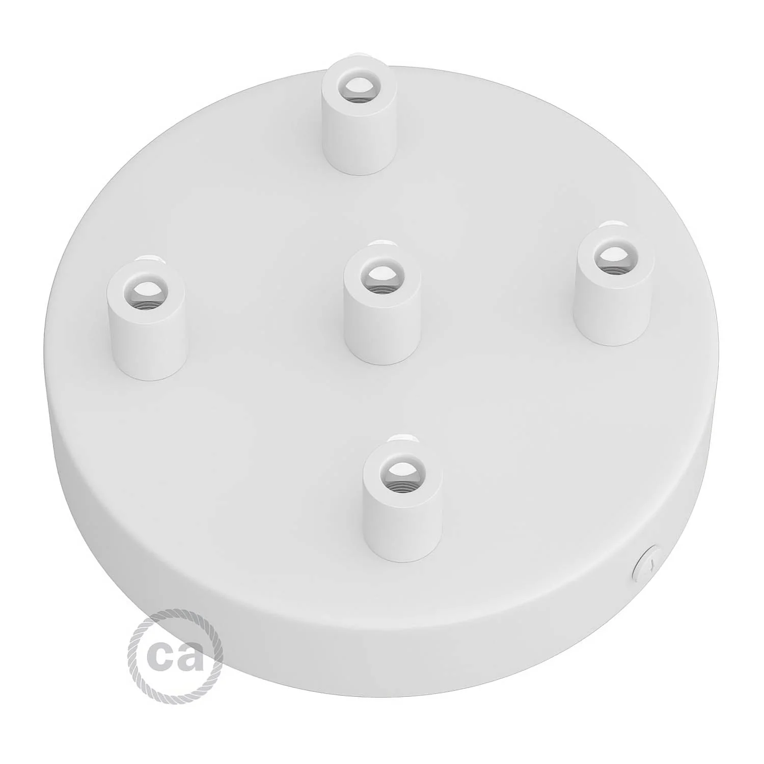 Zylindrisches Lampenbaldachin-Set aus Metall mit 5 Löchern – Mattweiß - Image 7