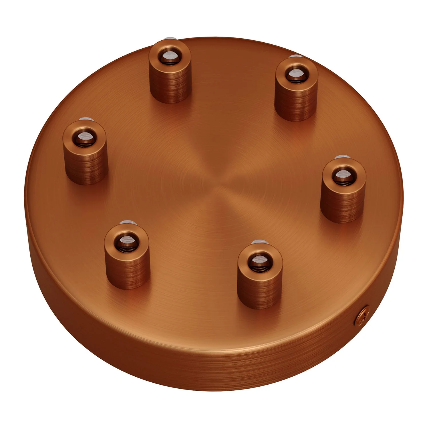 Kit Lampenbaldachin zylindrisch aus Metall mit 6 Löchern – Satin-Kupfer - Image 6