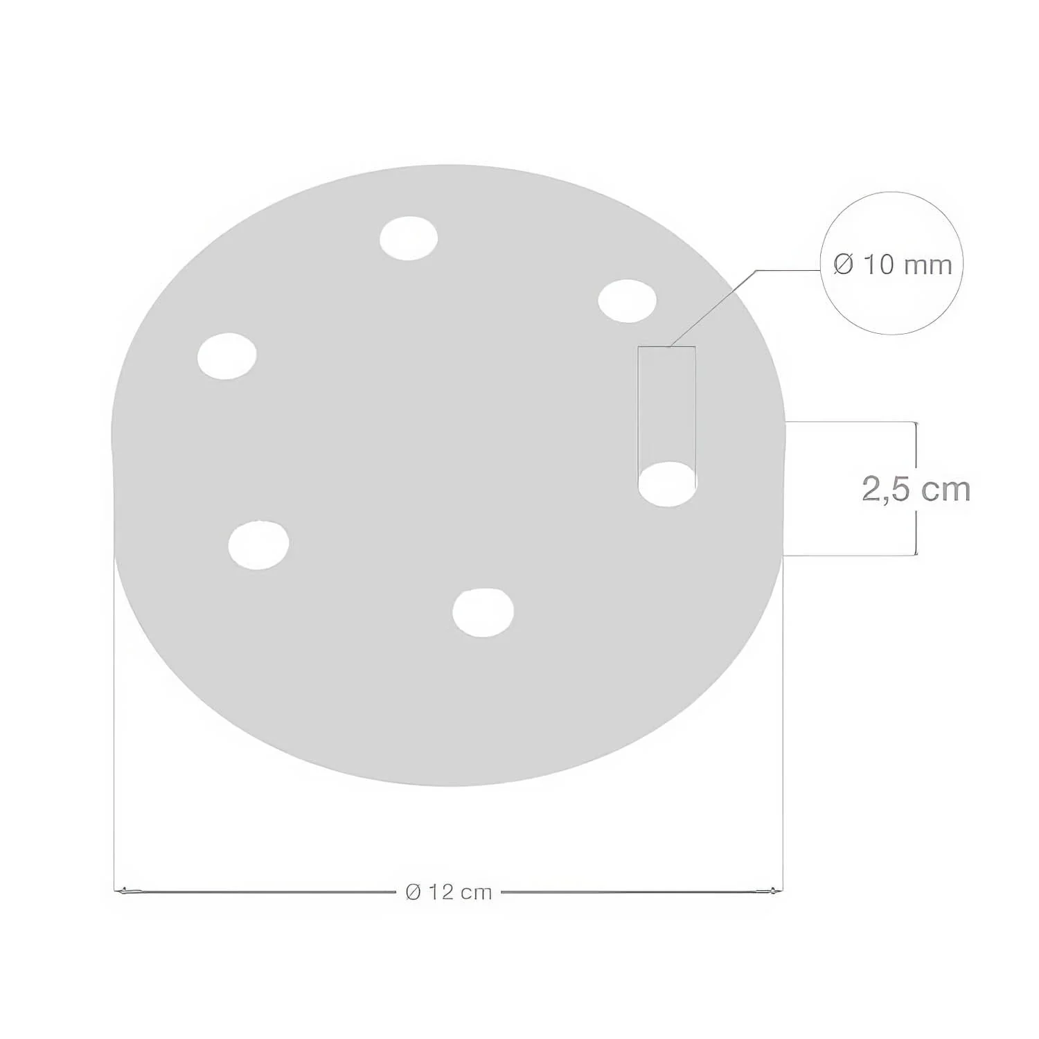 Zylinderförmiges Baldachin-Kit aus Metall mit 6 Bohrungen – Satin-Titan - Image 4