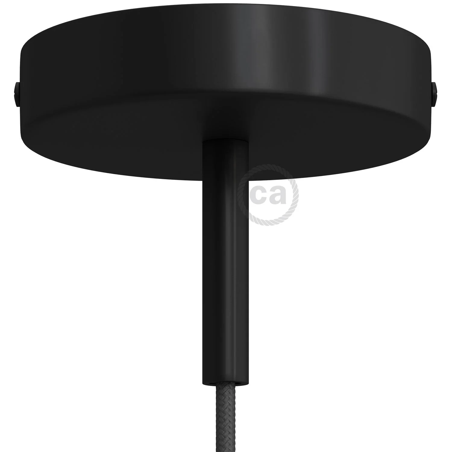Zylindrisches Baldachin-Kit aus Metall mit 7-cm-Zugentlastung – Schwarz