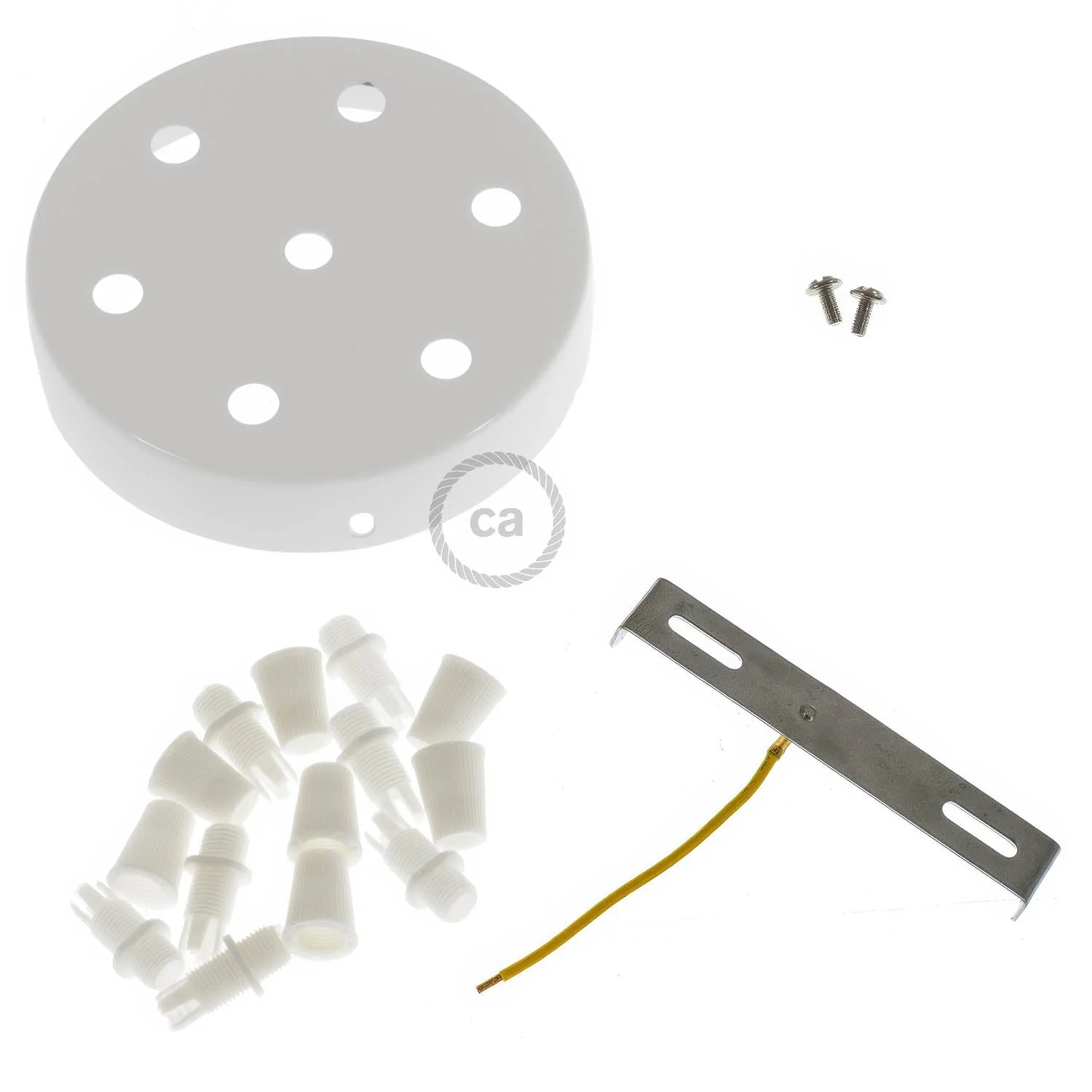 Zylindrisches Metall-Baldachin-Kit mit 7 Löchern - Hochglanz-Weiß - Image 3