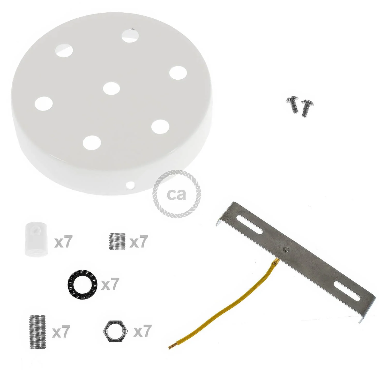 Zylindrisches Metall-Baldachin-Kit mit 7 Löchern - Hochglanz-Weiß - Image 8