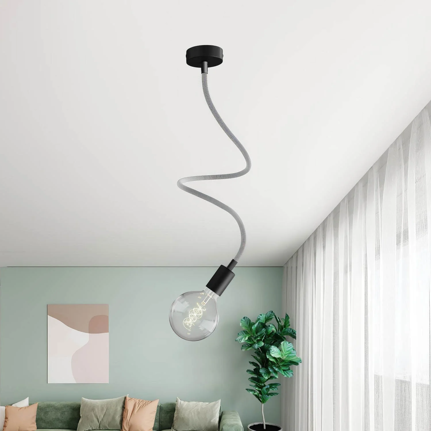 Kit Creative Flex – flexibles Verlängerungsrohr mit Stoffummantelung RZ04 Schwarz Weiß und Metallendstücken - Image 18