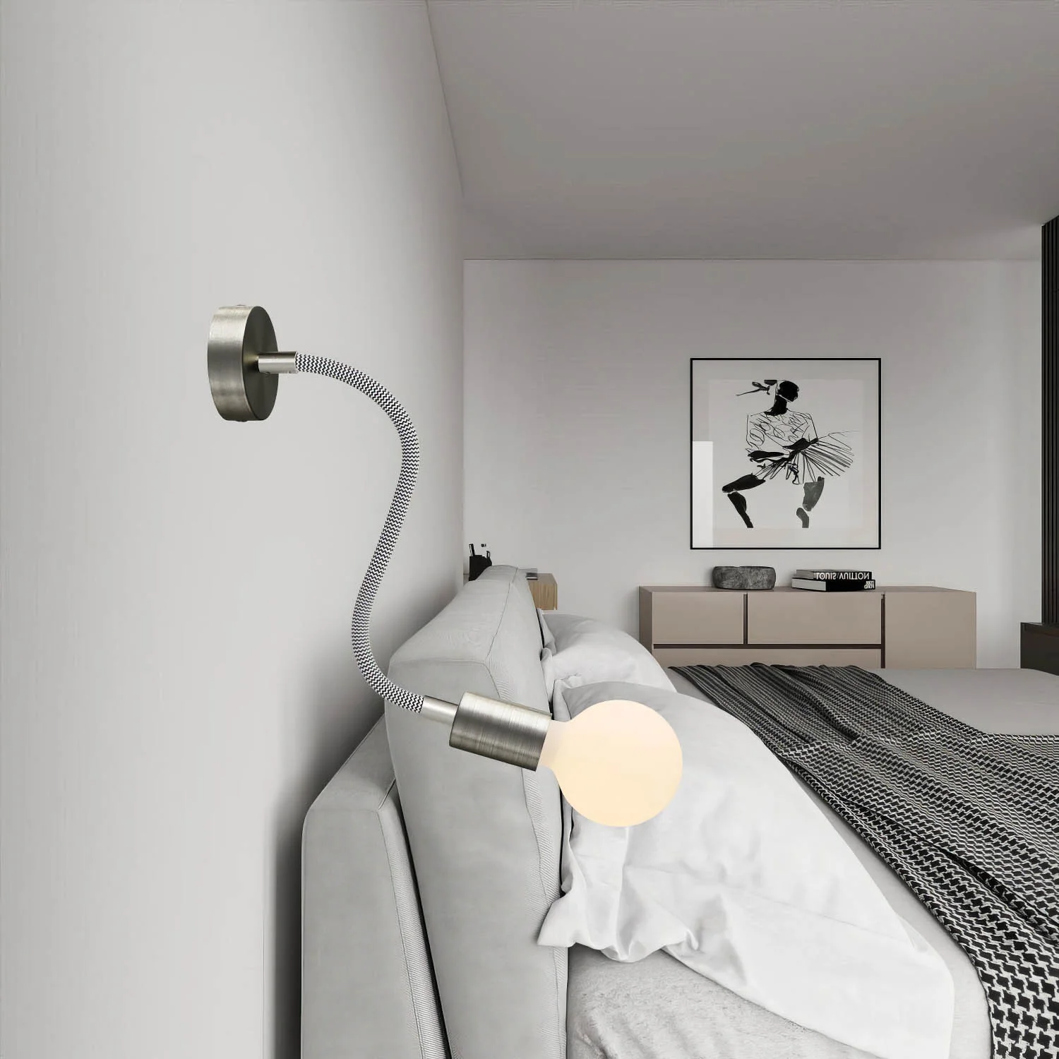 Kit Creative Flex – flexibles Verlängerungsrohr mit Stoffummantelung RZ04 Schwarz Weiß und Metallendstücken - Image 20