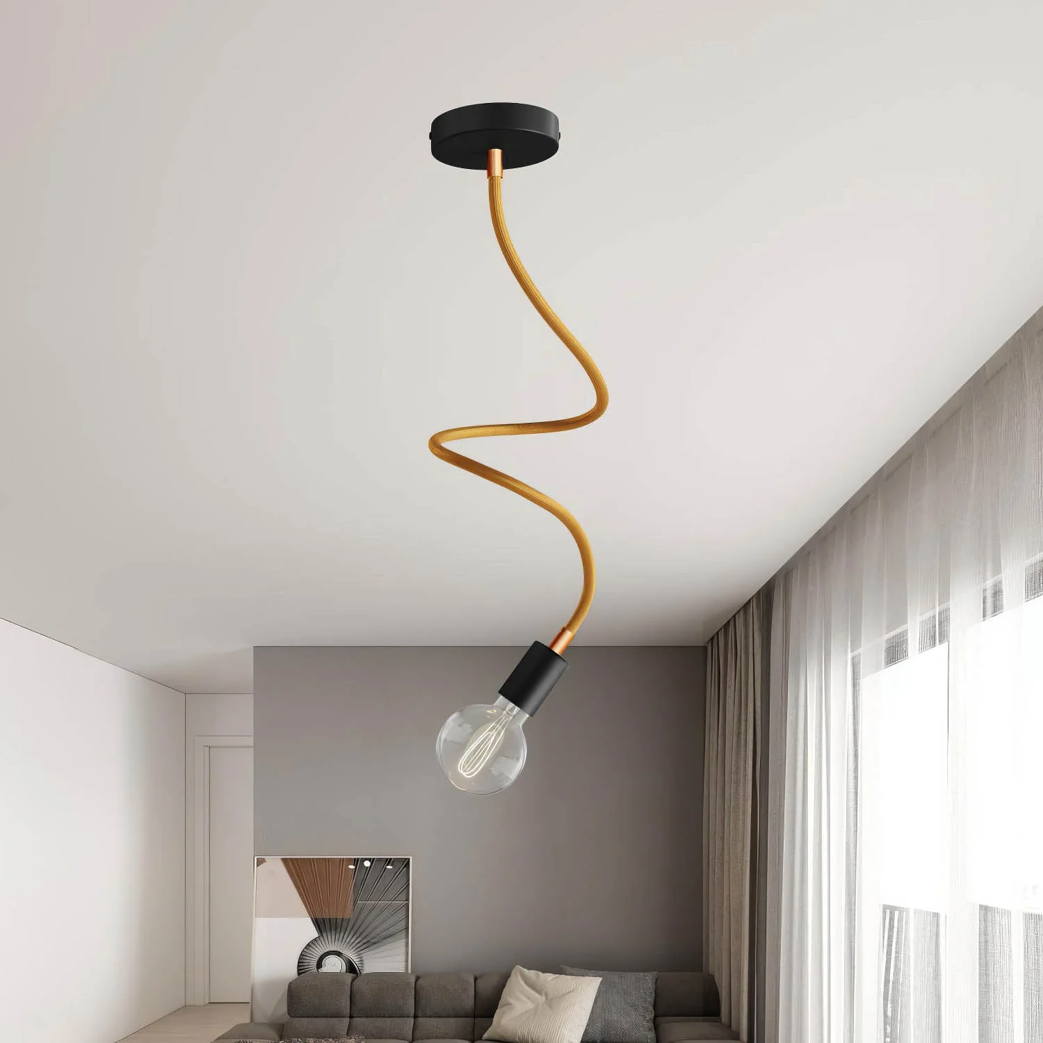 Creative Flex Kit, flexibles Verlängerungsrohr mit Stoffüberzug RM73 Bronze und Metallendstücken - Image 32