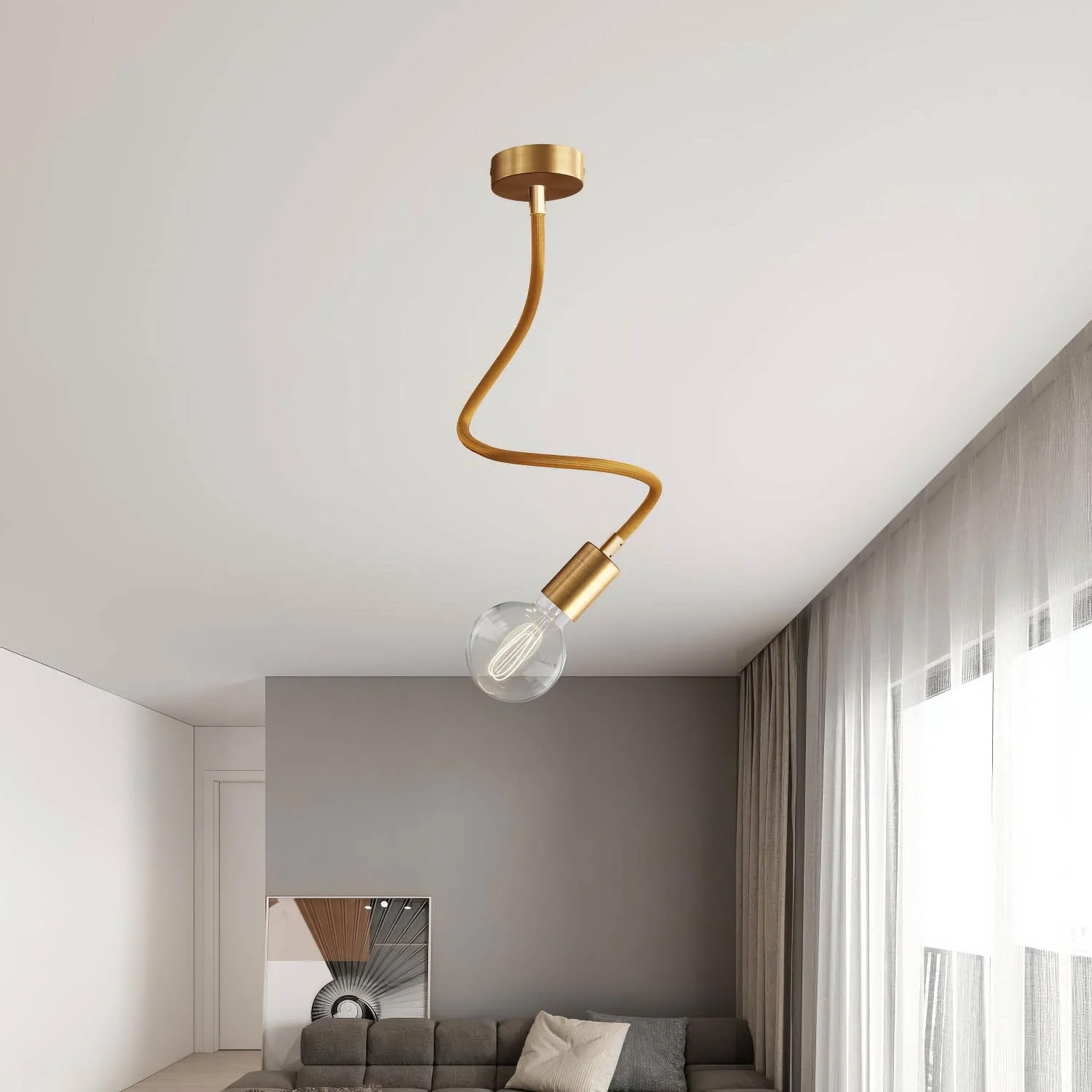 Creative Flex Kit, flexibles Verlängerungsrohr mit Stoffüberzug RM73 Bronze und Metallendstücken - Image 37