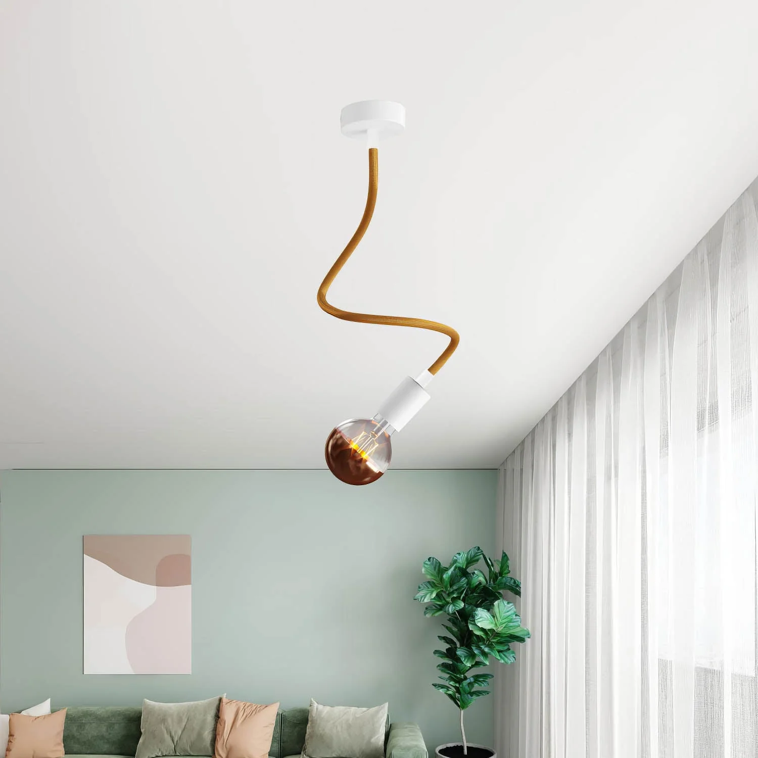 Creative Flex Kit, flexibles Verlängerungsrohr mit Stoffüberzug RM73 Bronze und Metallendstücken - Image 7