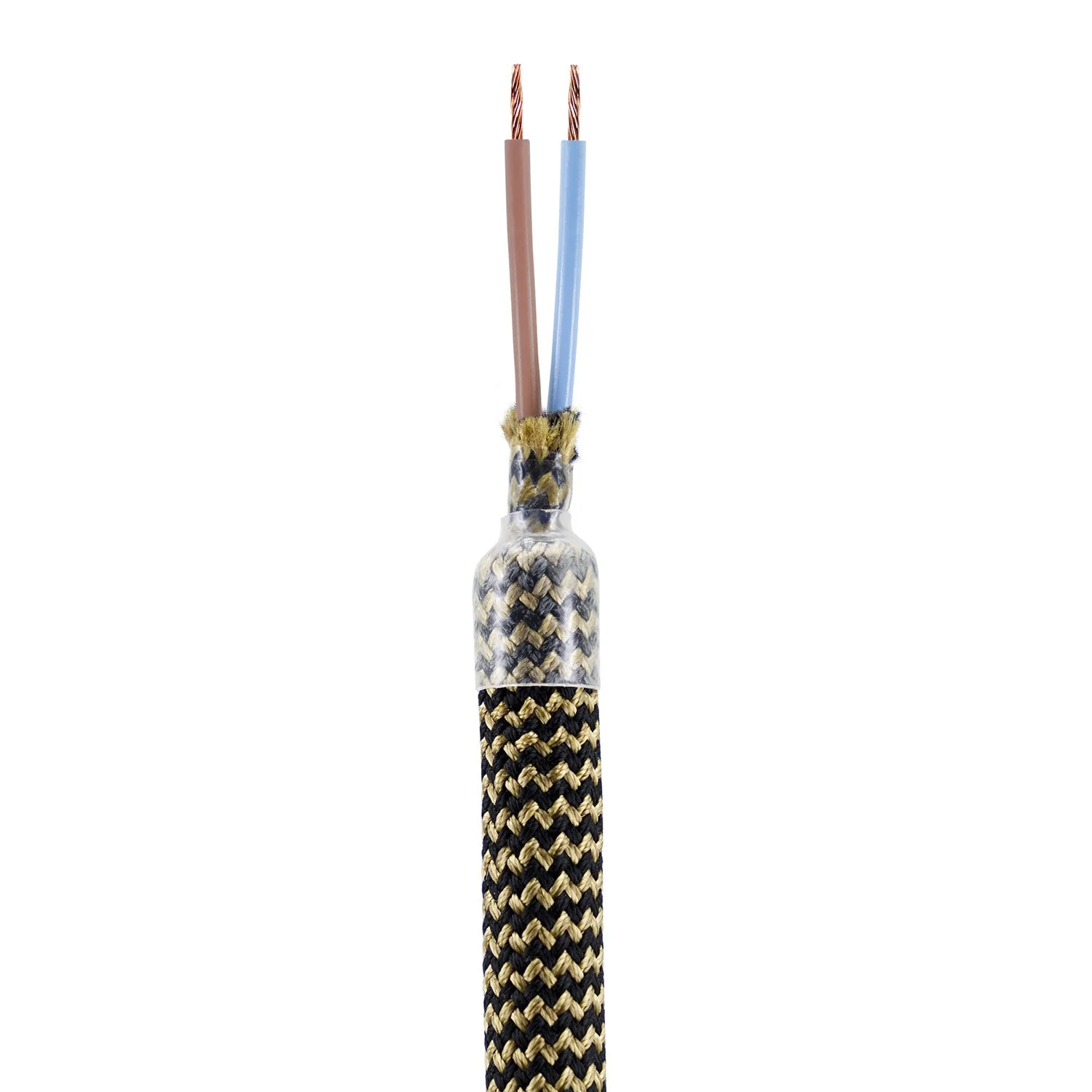 Kit Creative Flex Verlängerungsrohr, ummantelt mit Stoff RZ24 Schwarz und Gold mit Metallendstücken - Image 2