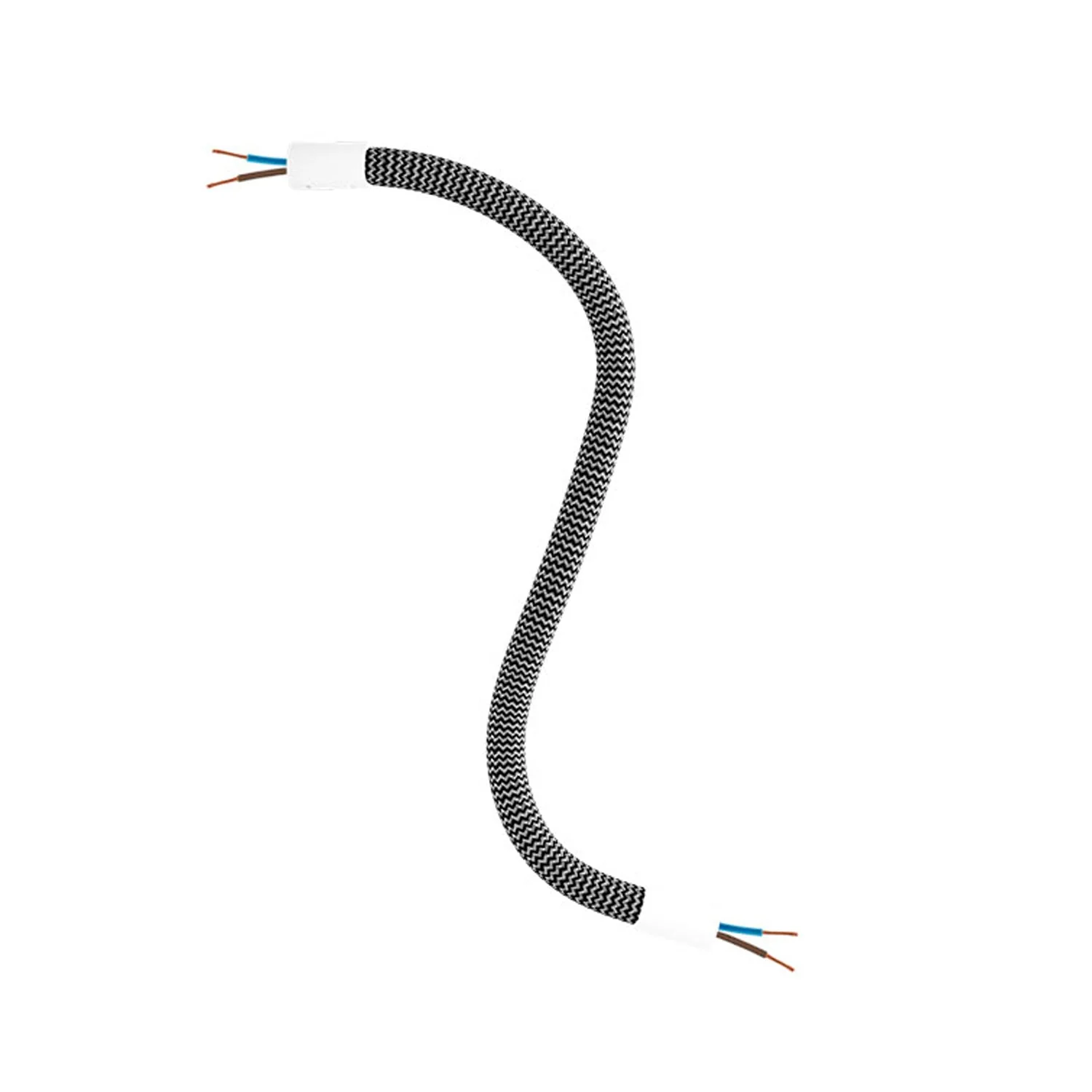Creative Flex Set flexibles Verlängerungsrohr mit Stoffbezug RZ30 Eisen-Schwarz und Metallendstücken
