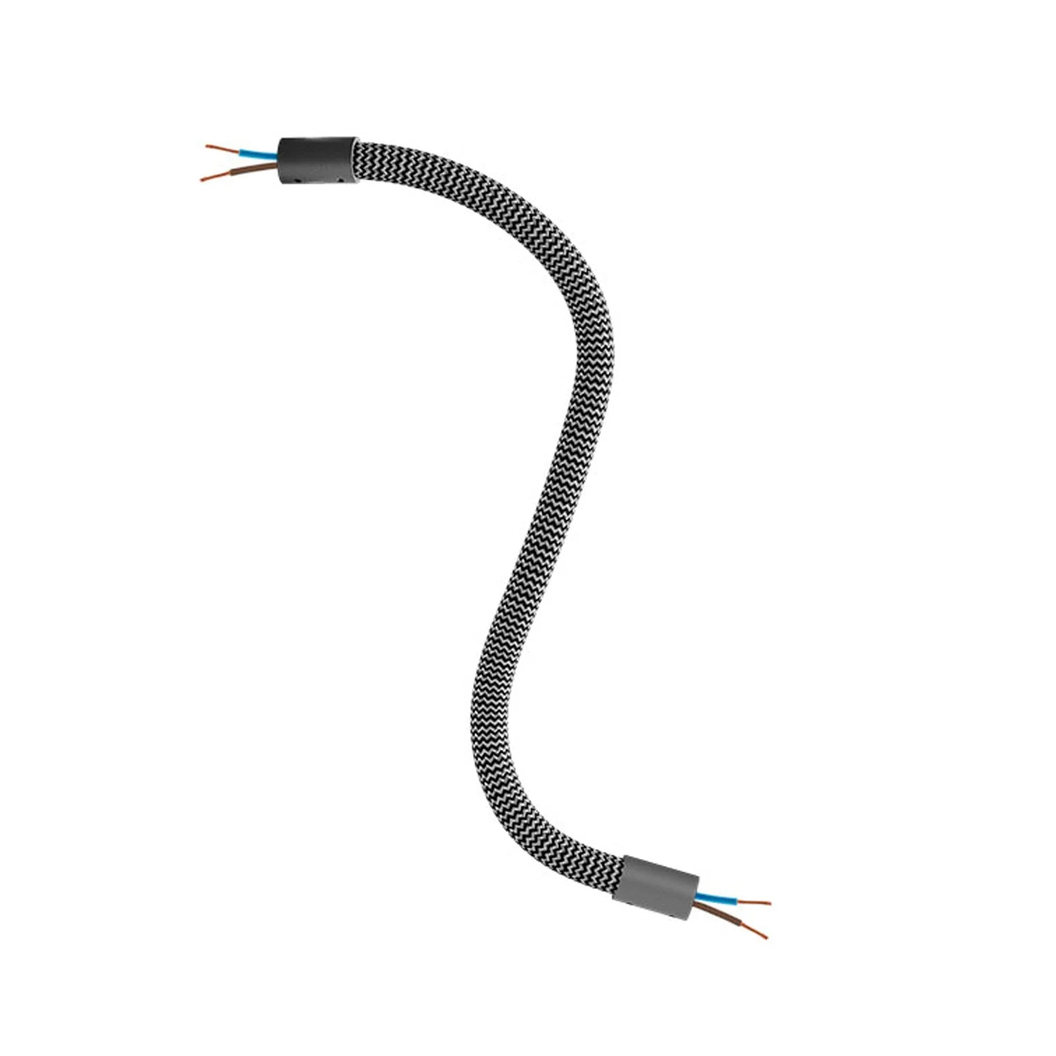 Creative Flex Set flexibles Verlängerungsrohr mit Stoffbezug RZ30 Eisen-Schwarz und Metallendstücken - Image 12