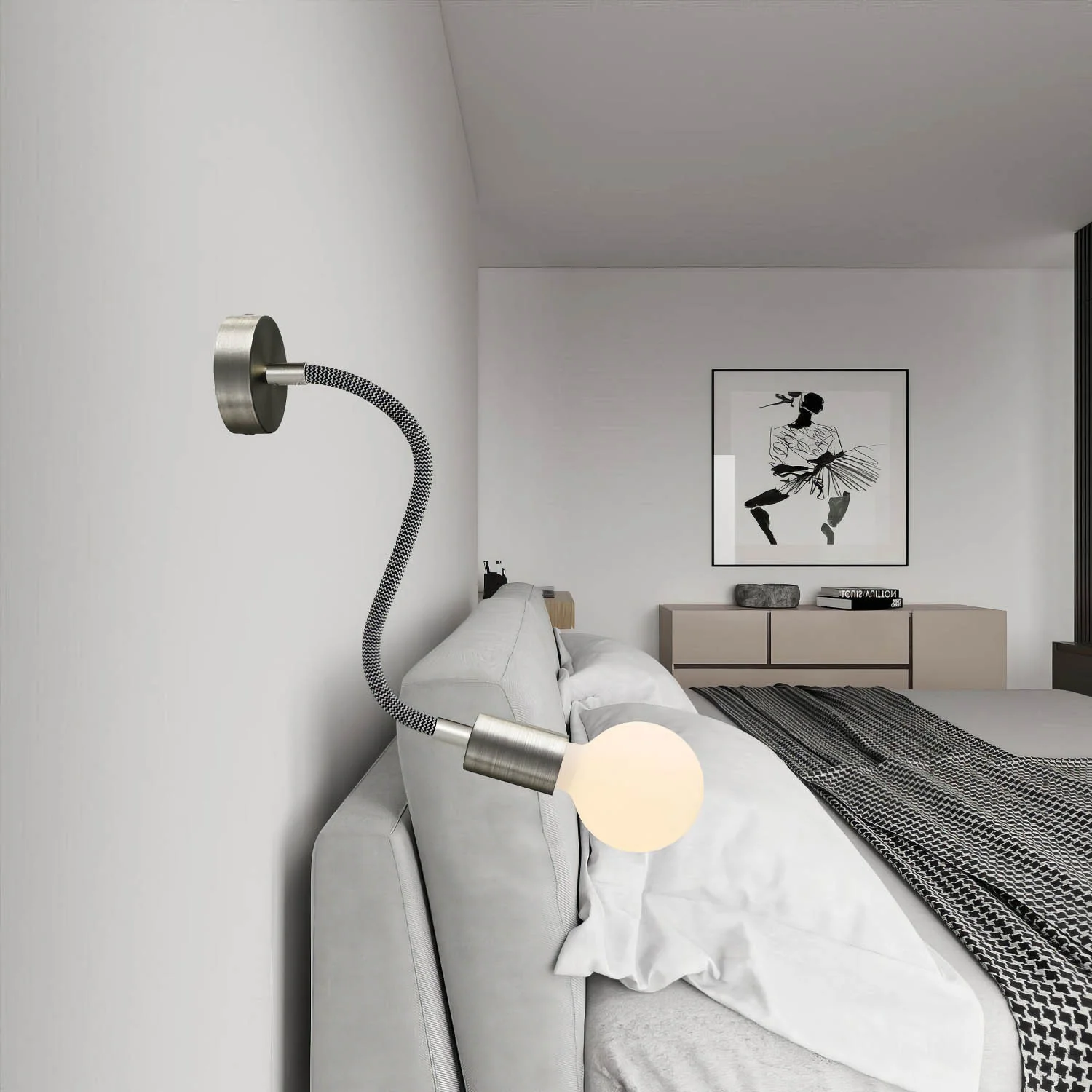 Creative Flex Set flexibles Verlängerungsrohr mit Stoffbezug RZ30 Eisen-Schwarz und Metallendstücken - Image 20