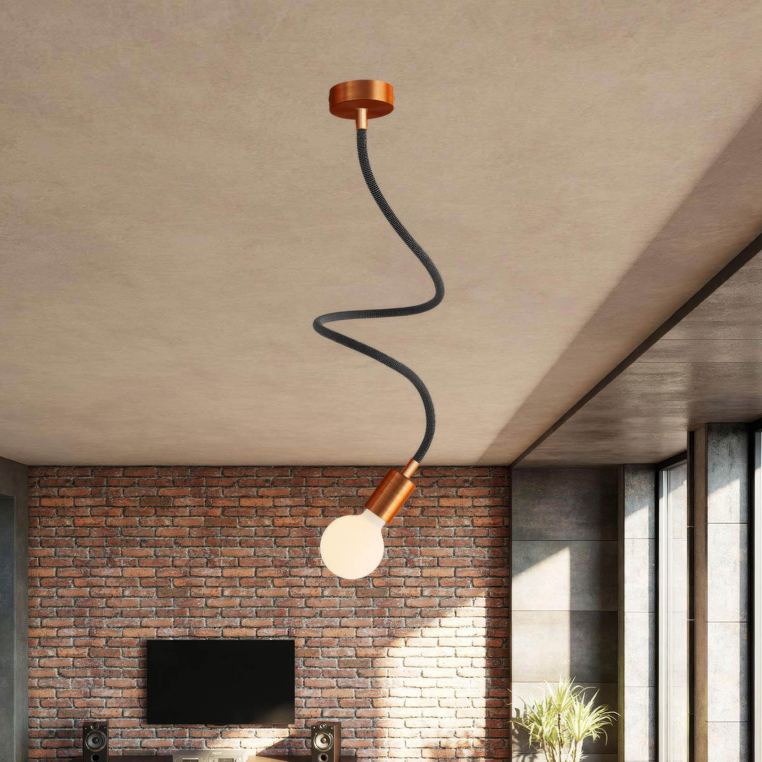 Creative Flex Set flexibles Verlängerungsrohr mit Stoffbezug RZ30 Eisen-Schwarz und Metallendstücken - Image 32