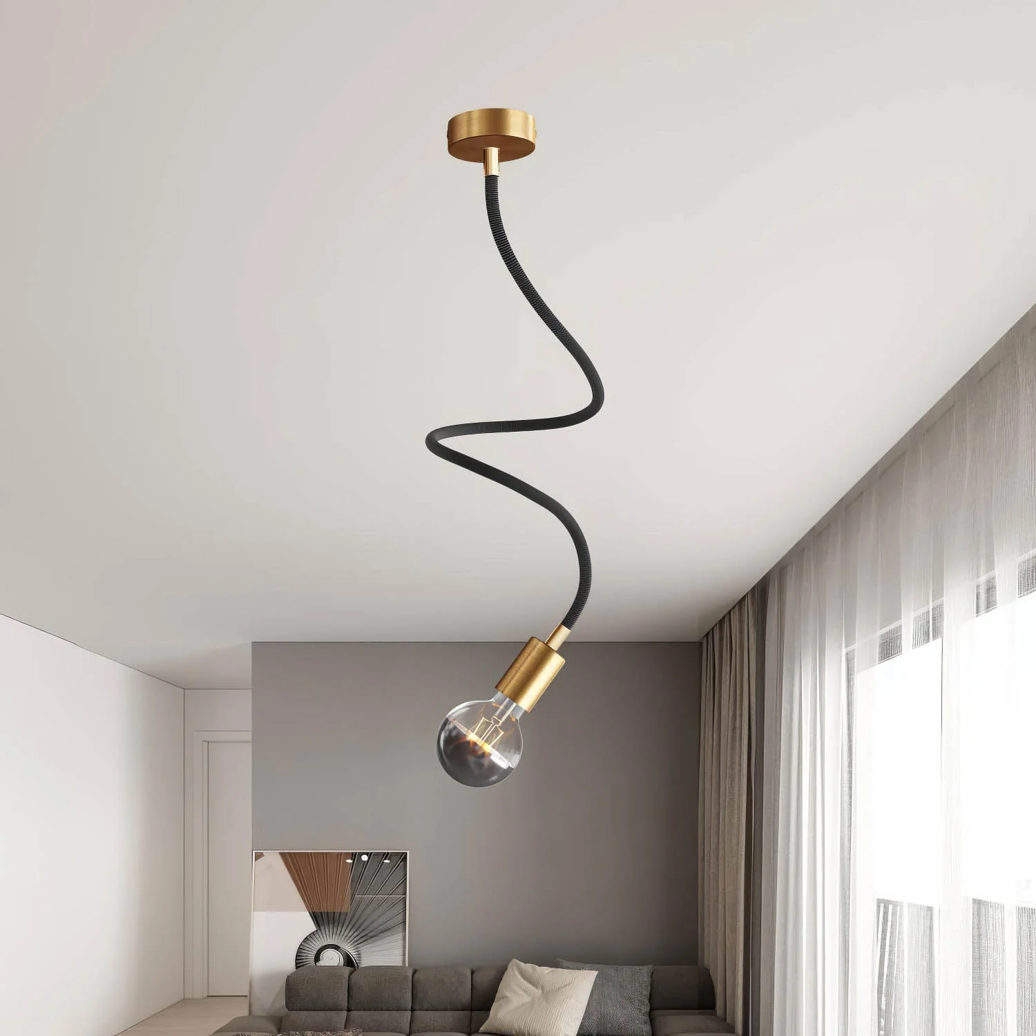 Creative Flex Set flexibles Verlängerungsrohr mit Stoffbezug RZ30 Eisen-Schwarz und Metallendstücken - Image 39