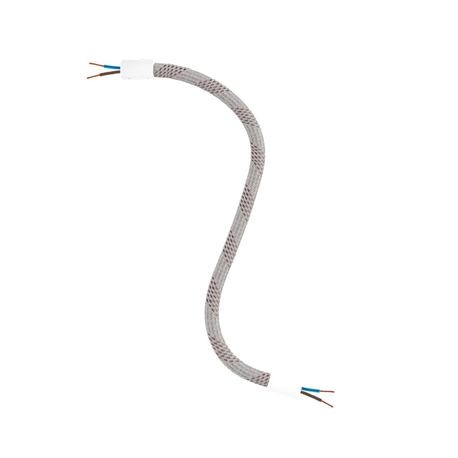 Kit Creative Flex flexibler Verlängerungsschlauch mit Stoffüberzug RM72 helles Mélange und Metallendstücken