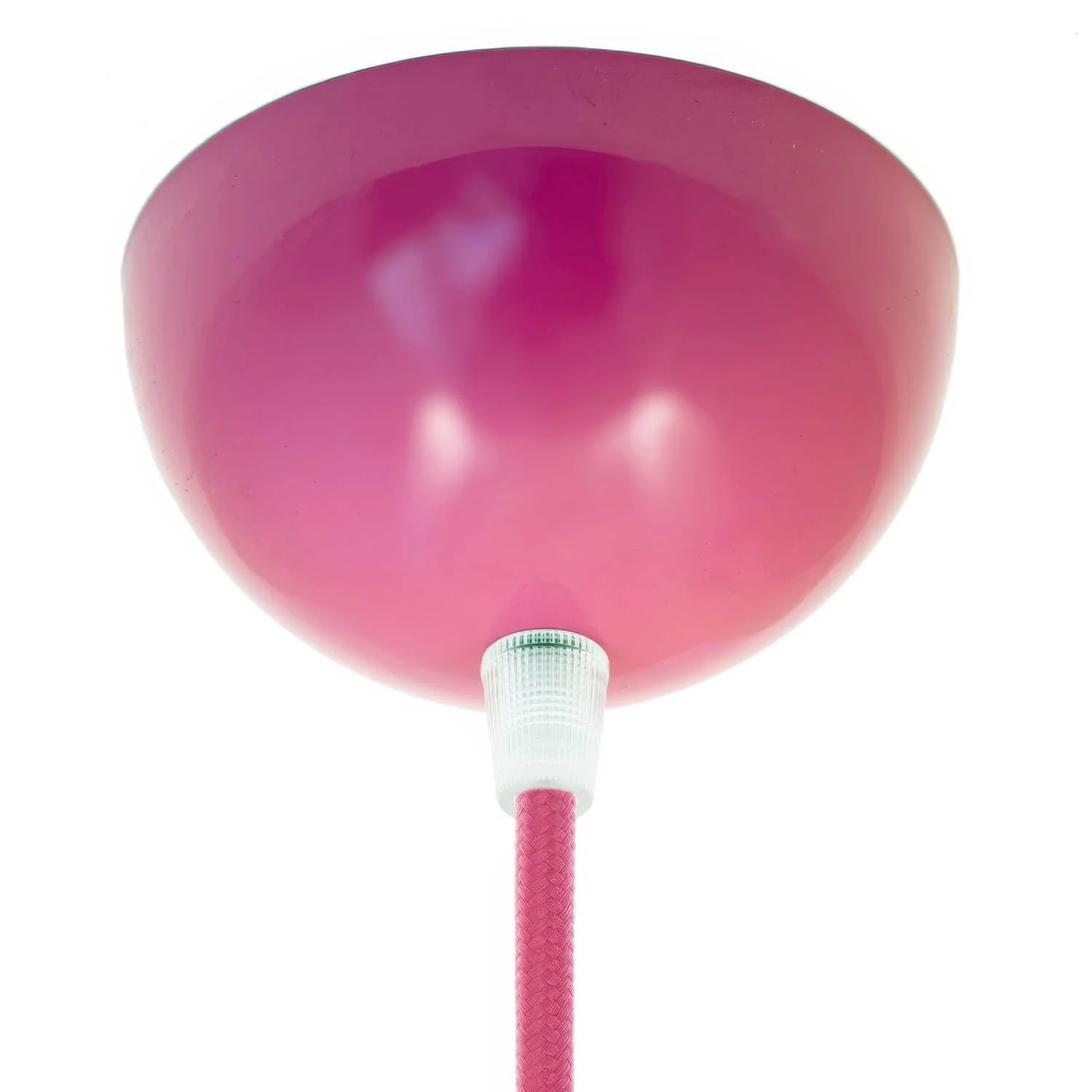 Halbkugelförmiges Lampenbaldachin-Set aus lackiertem Metall – Fuchsia