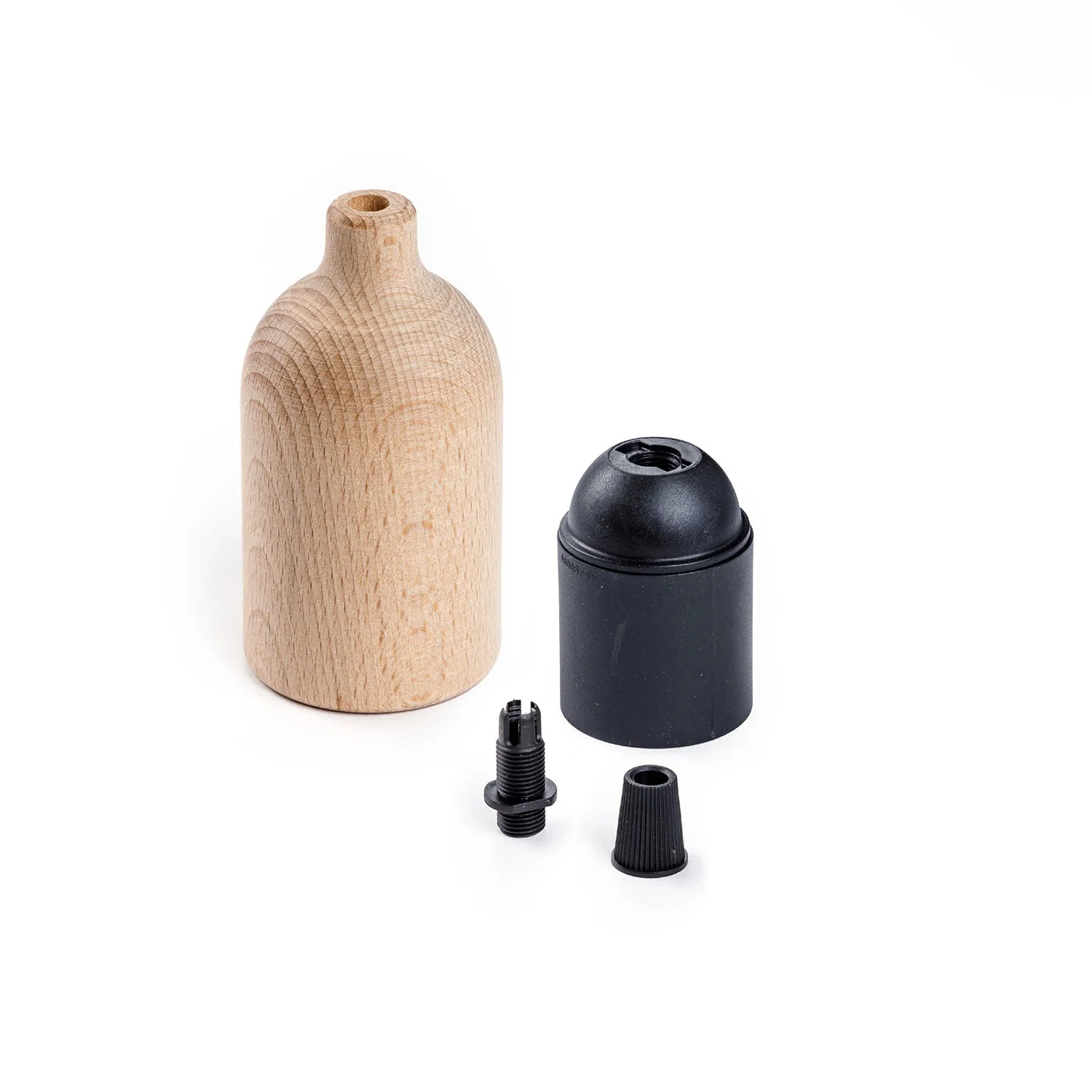 Kit E27-Lampenfassung aus Holz mit verdeckter Zugentlastung – Natur - Image 2