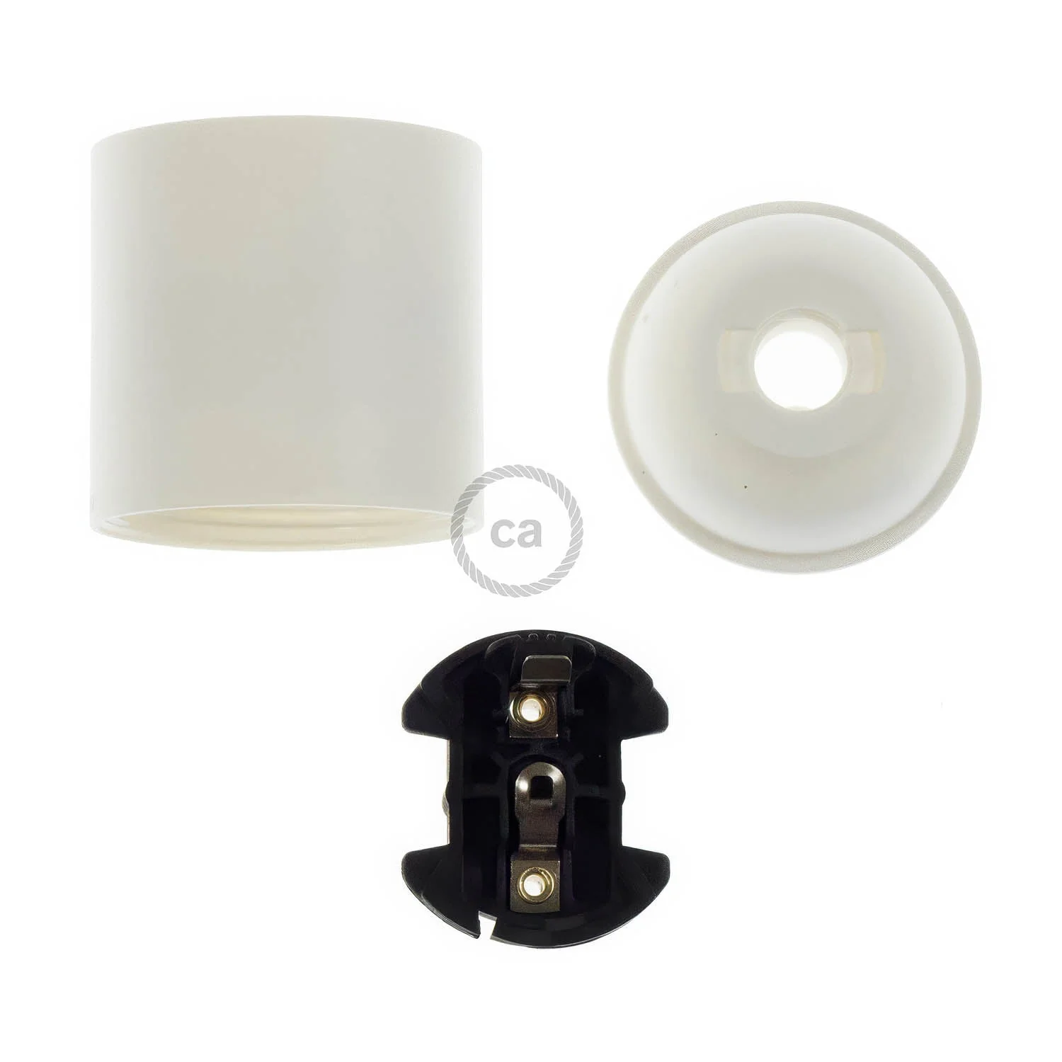 E27 Lampenfassung-Set aus Thermoplast - Weiß - Image 2