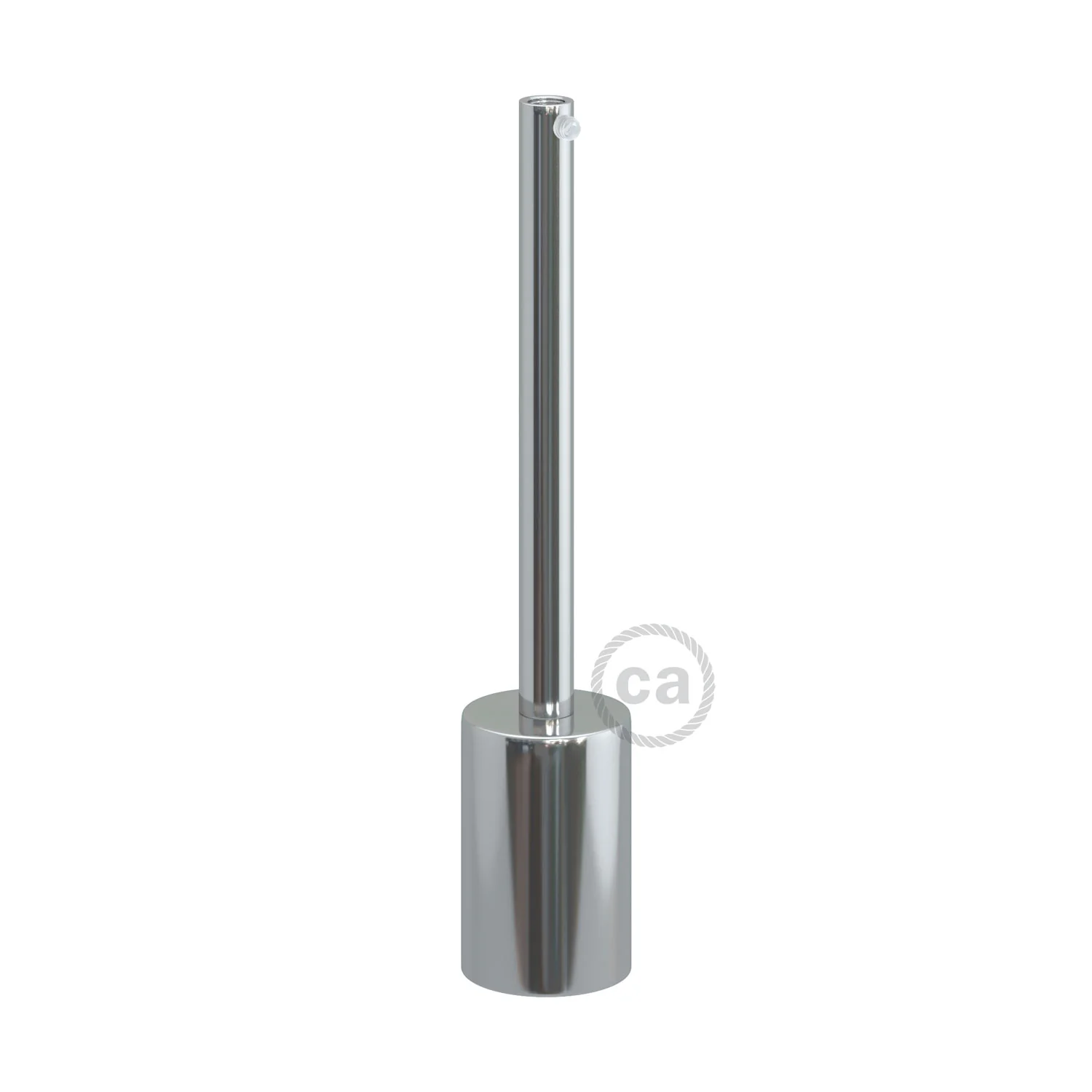 Zylindrisches E27-Fassungsset aus Metall mit 15 cm Zugentlastung – Chrom - Image 3