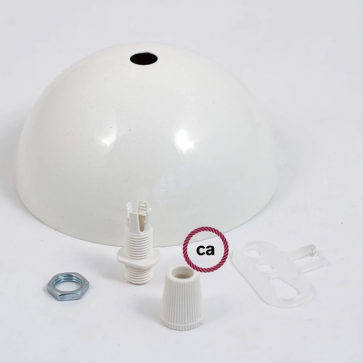 Kit halbrunder Lampenbaldachin aus lackiertem Metall – Glänzend Weiß - Image 3