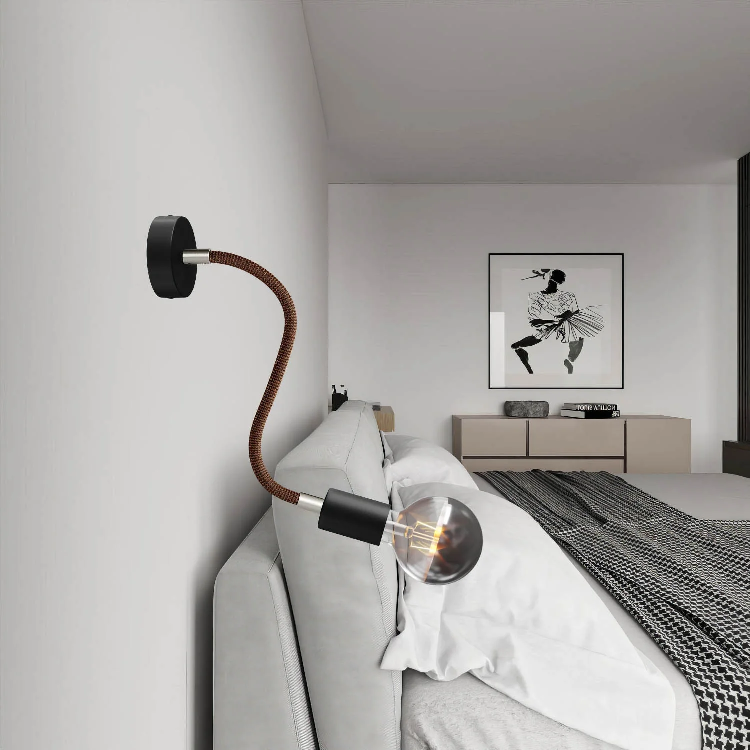 Creative Flex-Kit – flexibles Verlängerungsrohr, bezogen mit Stoff RZ22 Schwarz Whiskey und Metallendstücken - Image 20