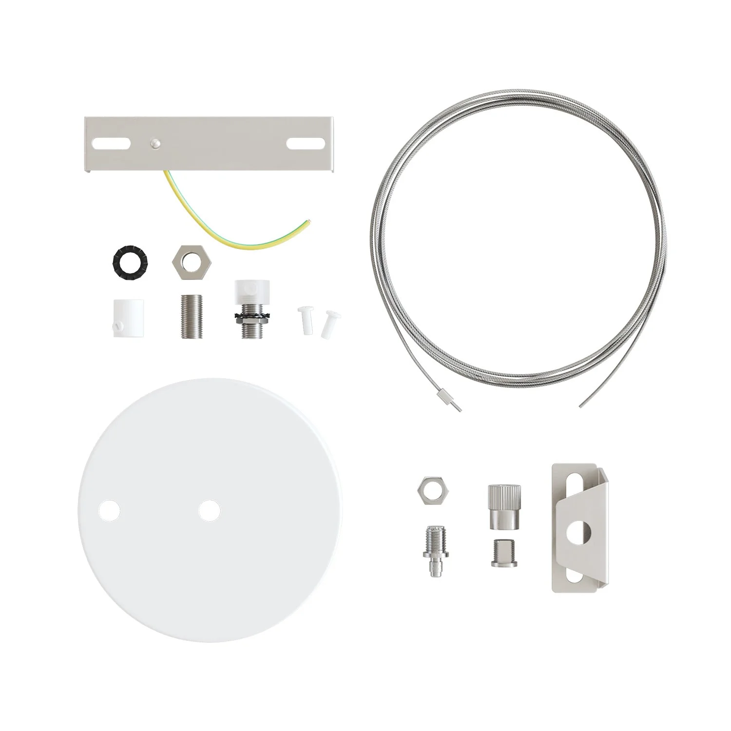 Kit Lampenbaldachin Ø 120 mm mit Stahlaufhängung und millimetergenauem Balancer – Mattweiß - Image 4