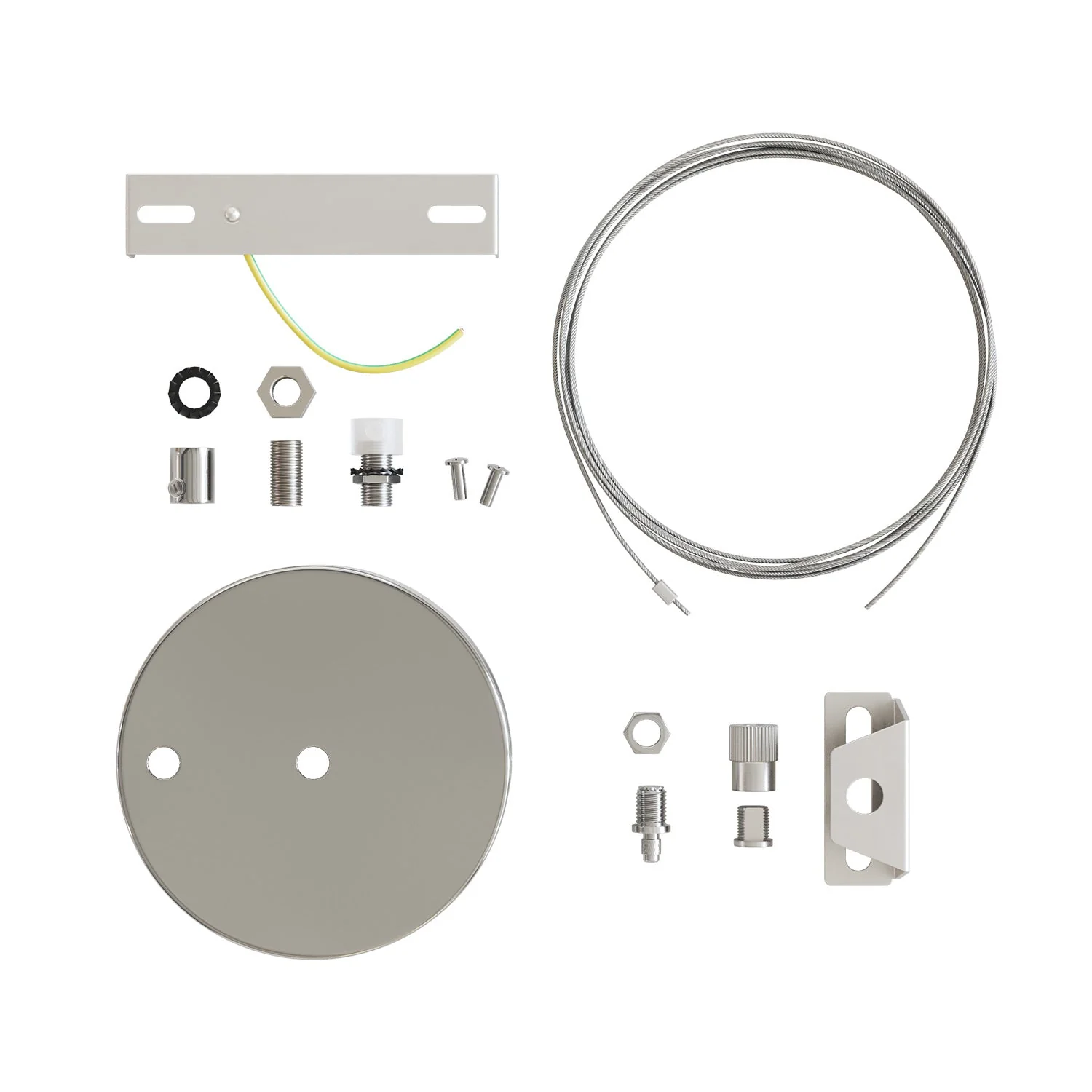 Kit Lampenbaldachin Ø 120 mm mit Stahlaufhängung und millimetergenauem Balancer – Chrom - Image 4