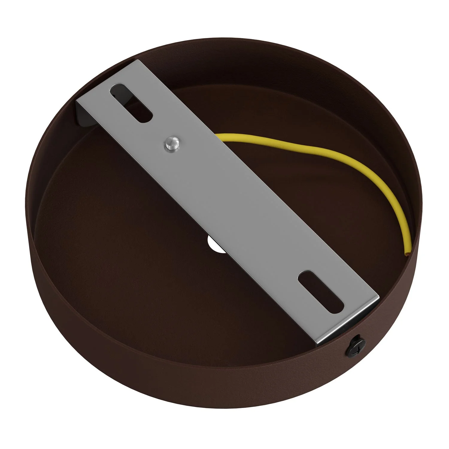 Zylindrisches Metalldeckenbaldachin-Set mit 15 cm Kabelklemme – Dunkel rostfarben lackiert - Image 4
