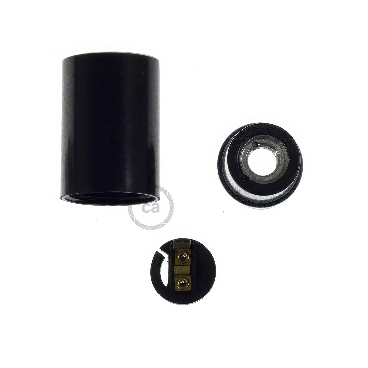 Bakelit-Lampenfassungen E14 Kit - Schwarz - Image 2