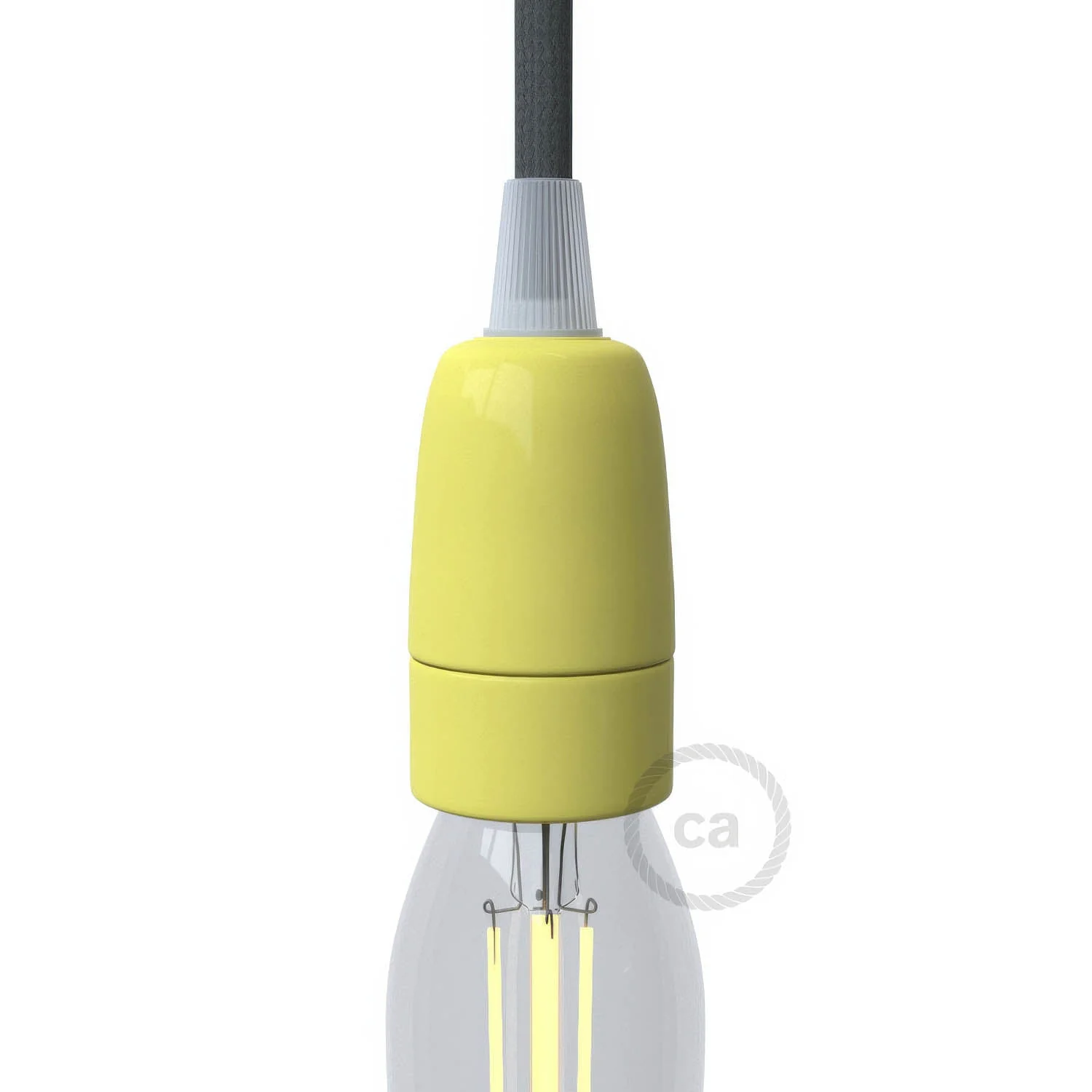 Kit Lampenfassungen E14 aus Porzellan - Gelb