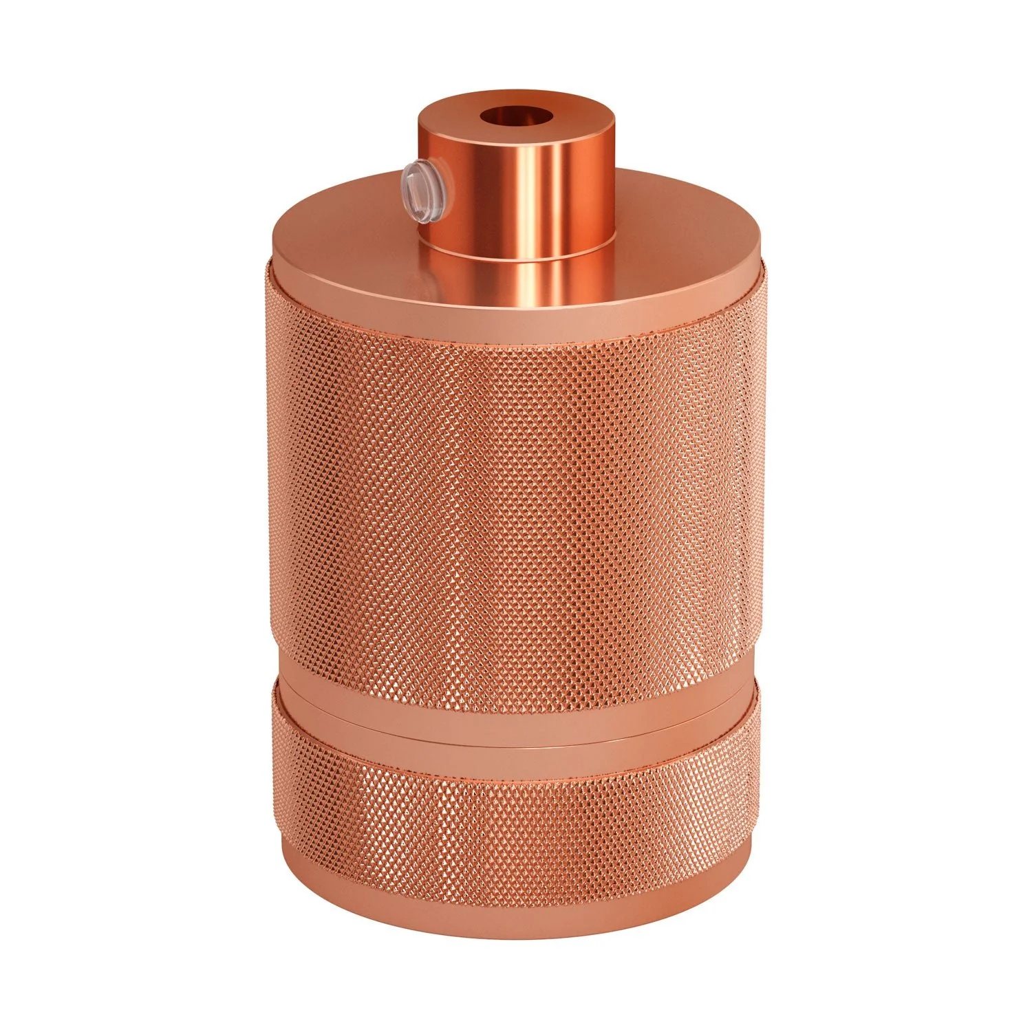 E27 Lampenfassung-Kit aus geriffeltem Aluminium mit Doppelklemmenring für Lampenschirm – Kupfer - Image 3