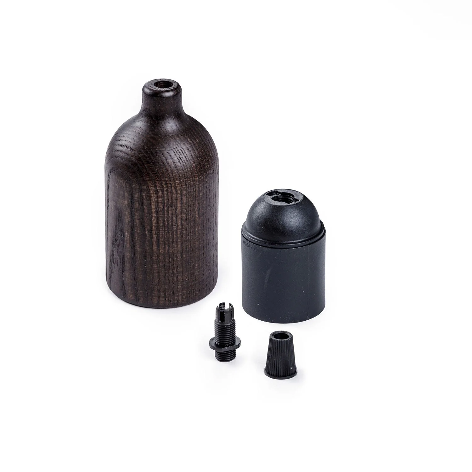E27 Lampenfassung-Set Holz mit versteckter Zugentlastung – Wengé-Effekt - Image 2