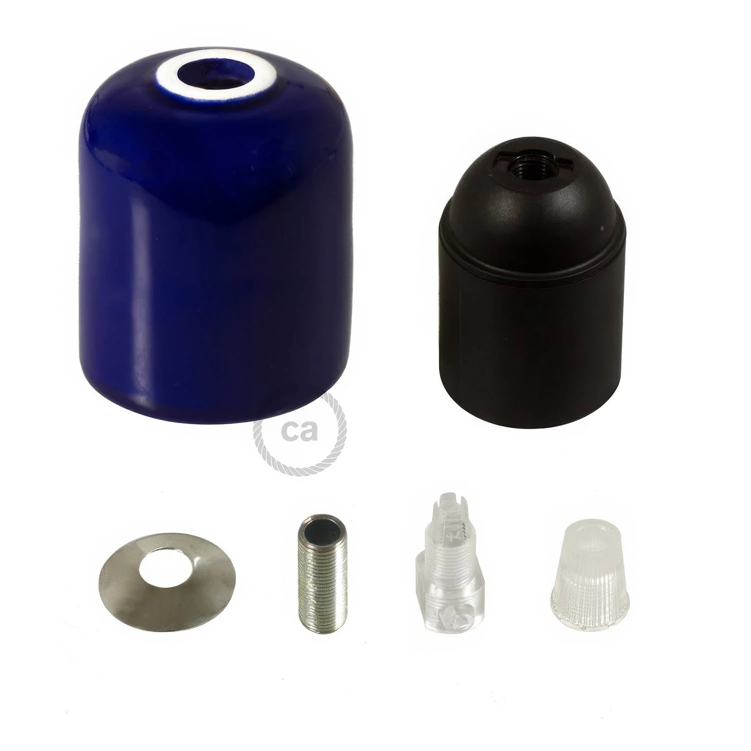 E27 Lampenfassung-Kit aus Keramik – Blau - Image 2