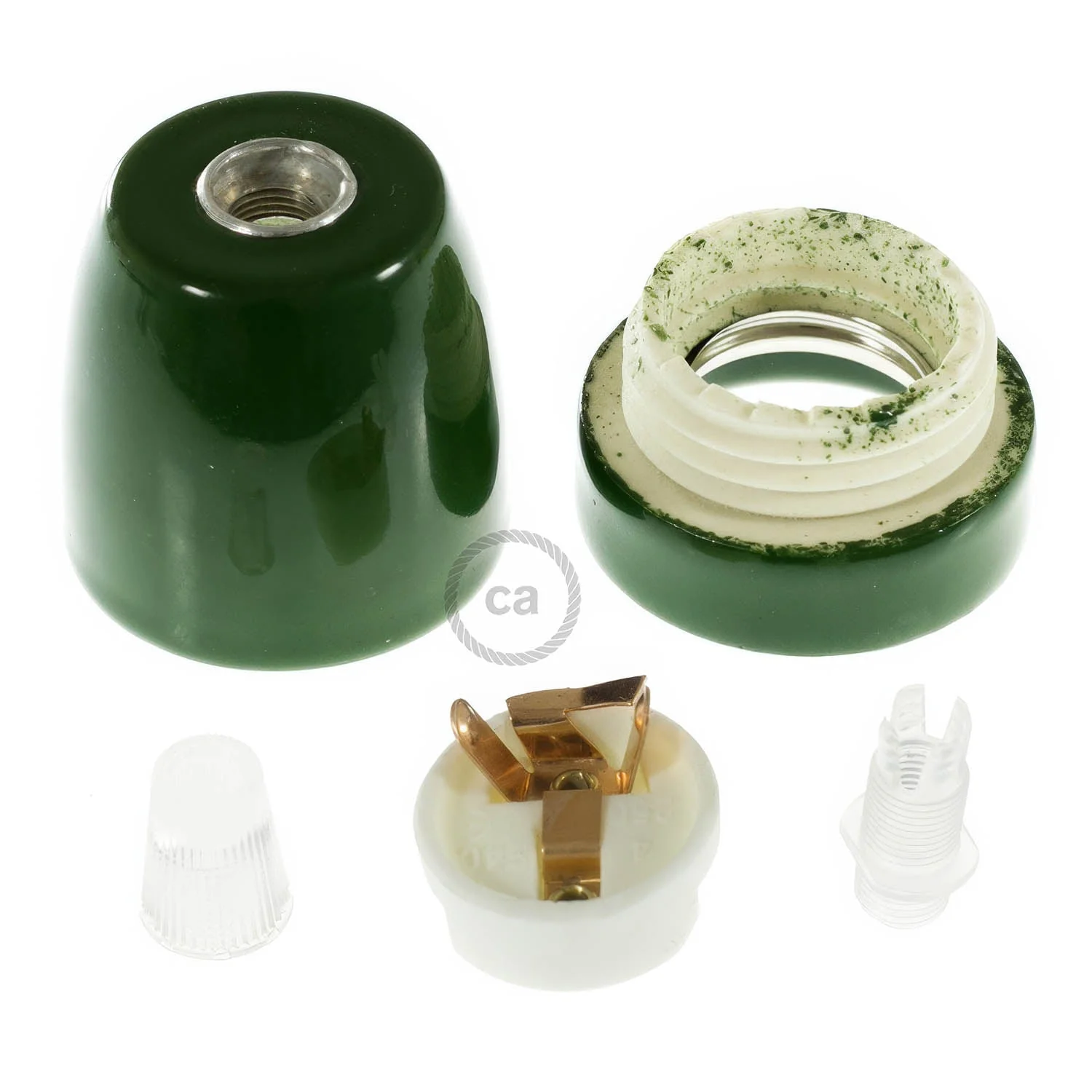 Lampenfassungen E27 Set aus Porzellan - Grün - Image 2