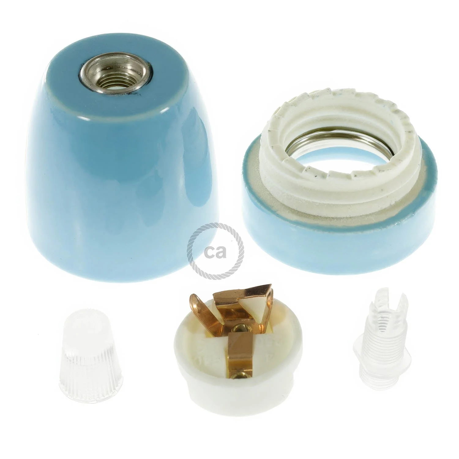 Kit E27-Lampenfassung aus Porzellan – Hellblau - Image 2