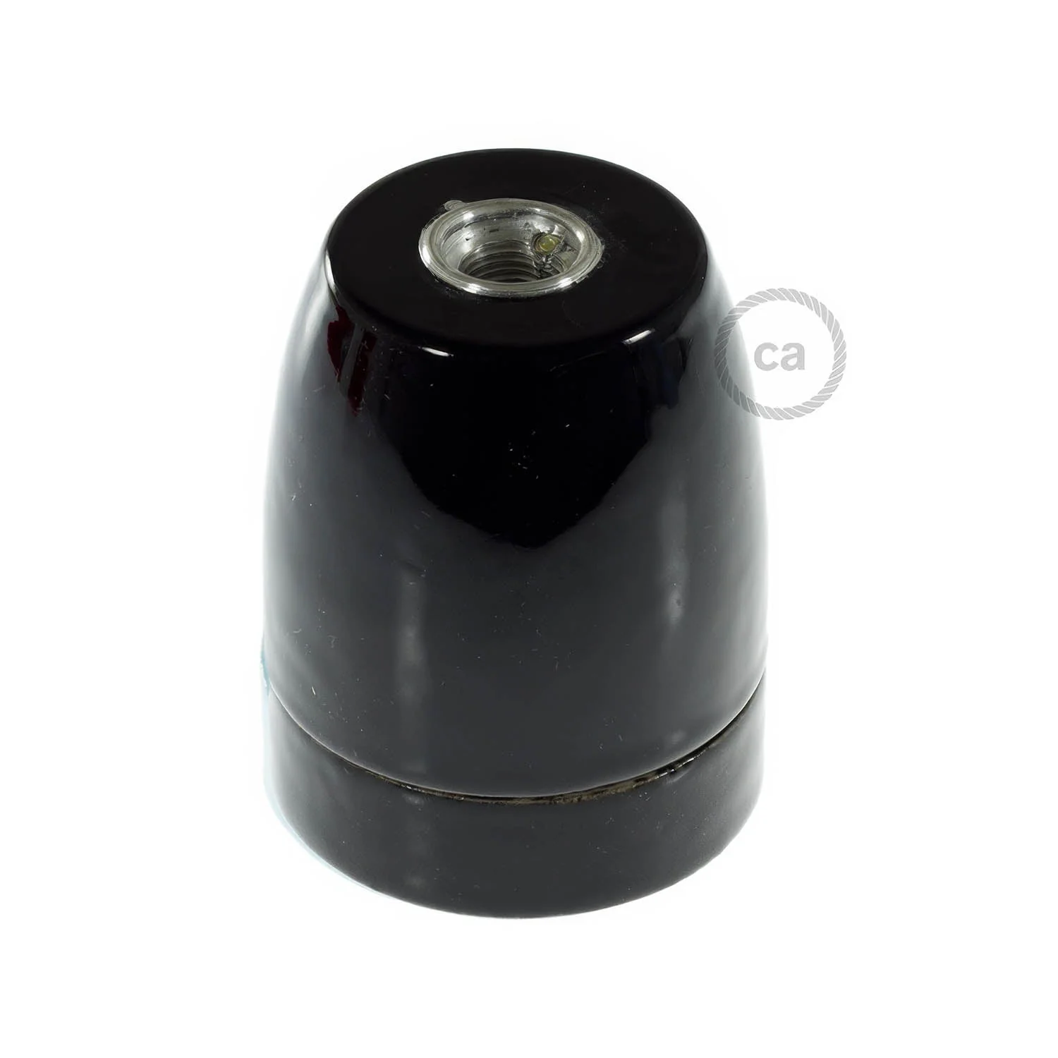 Lampenfassungsset E27 aus Porzellan – Schwarz - Image 3