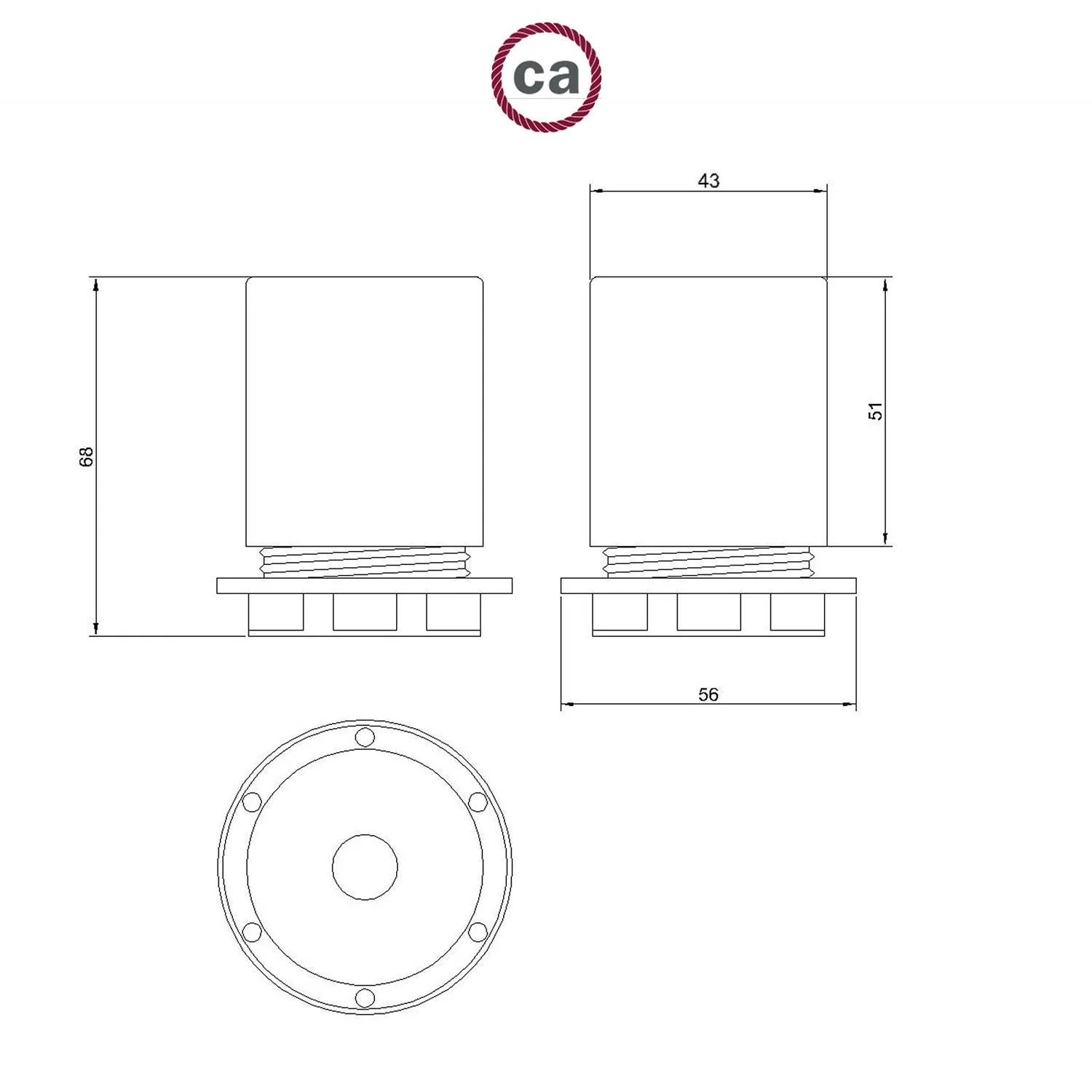 Halbgewindetes E27-Lampenfassungs-Kit aus Metall mit verdecktem Kabelstopper – Satiniertes Titan - Image 5