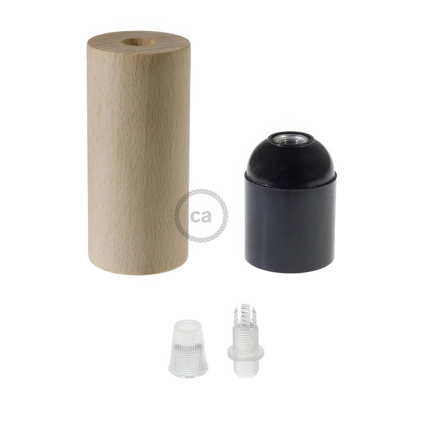 Holz-Lampenfassung E27 für XL-Kordel – Neutral - Image 2