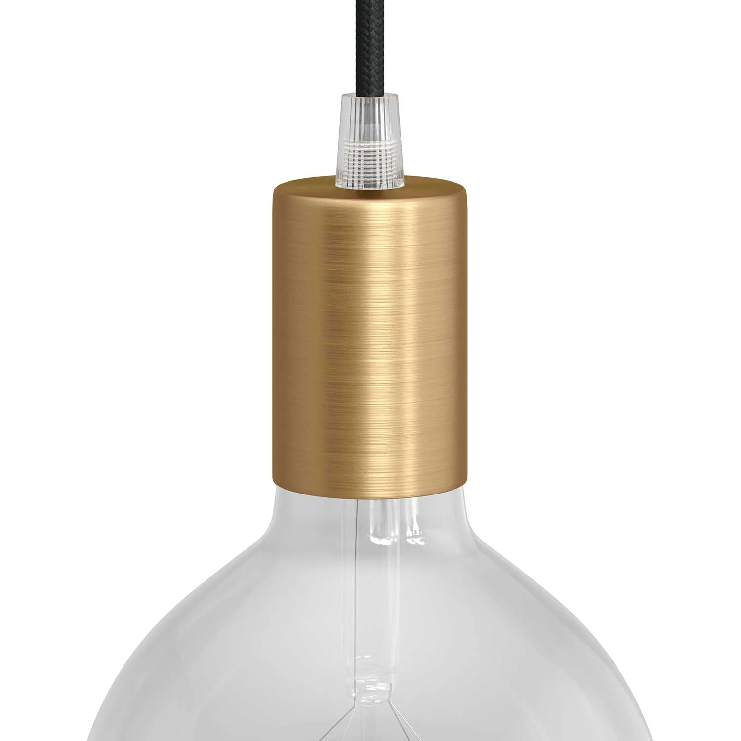 Lampenfassungen-Set E27 zylindrisch aus Metall – Satin-Bronze