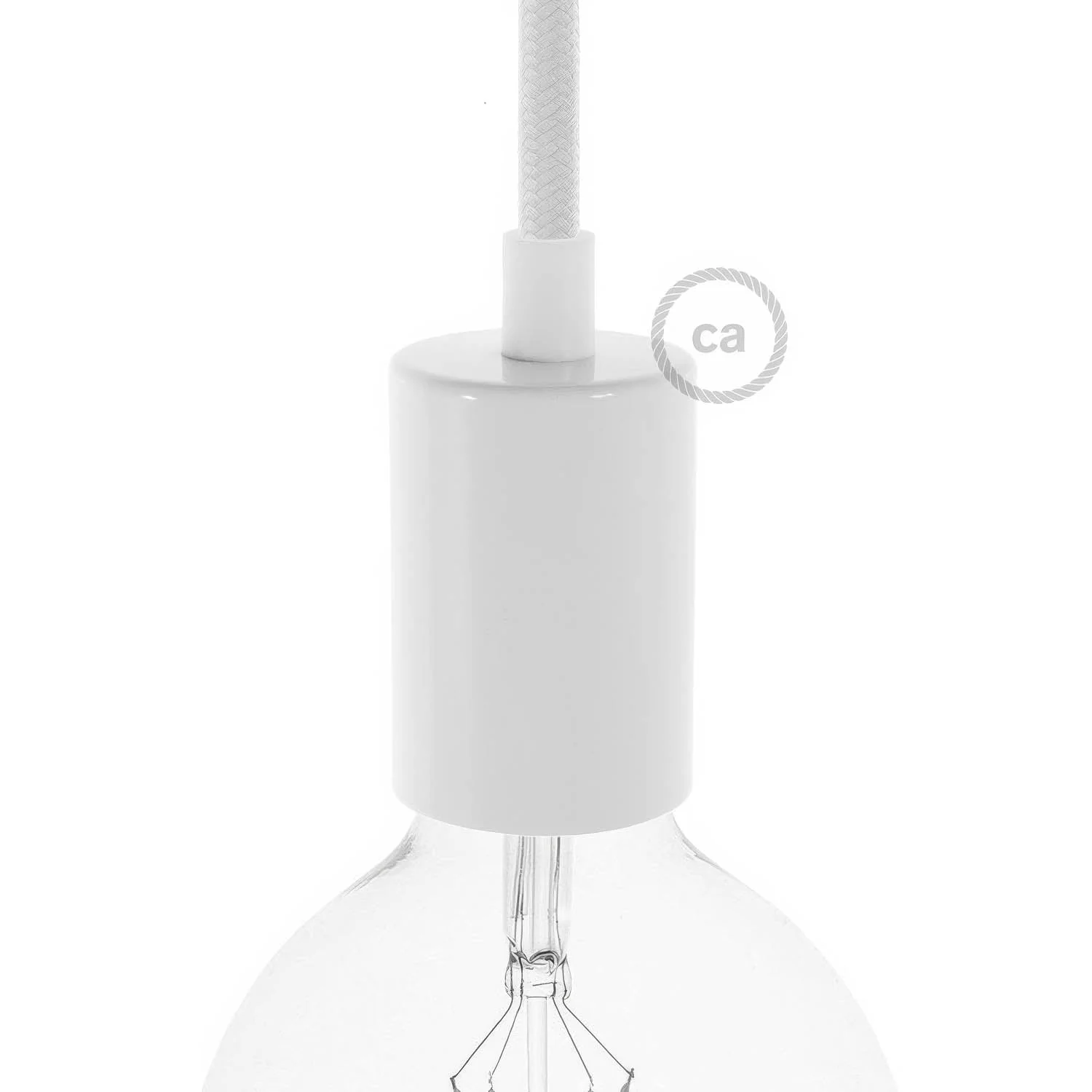 E27 Metall-Lampenfassungs-Set zylindrisch – Glänzend Weiß - Image 5
