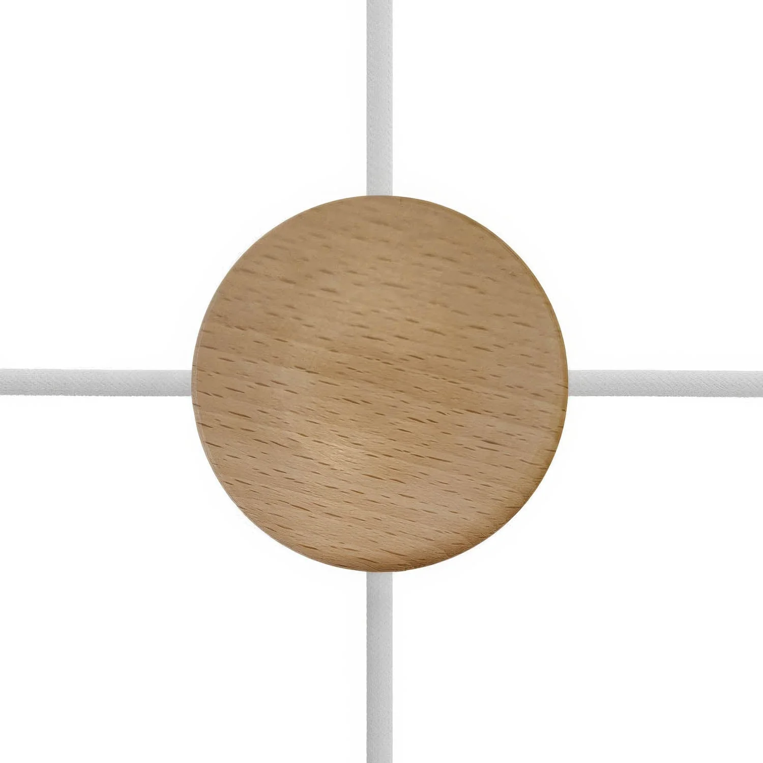 Mini Zylinderrosette aus Holz mit 4 seitlichen Löchern (Verteilerdose) – Neutral