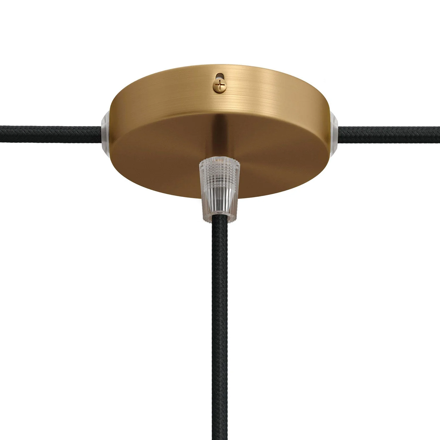 Mini Zylinder-Baldachin-Set aus Metall mit 1 zentralem und 2 seitlichen Löchern – Satinbronze