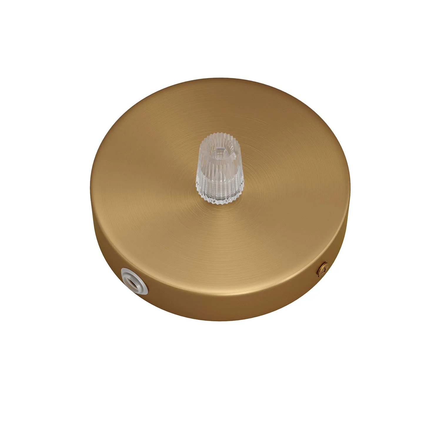 Mini Zylinder-Baldachin-Set aus Metall mit 1 zentralem und 2 seitlichen Löchern – Satinbronze - Image 2