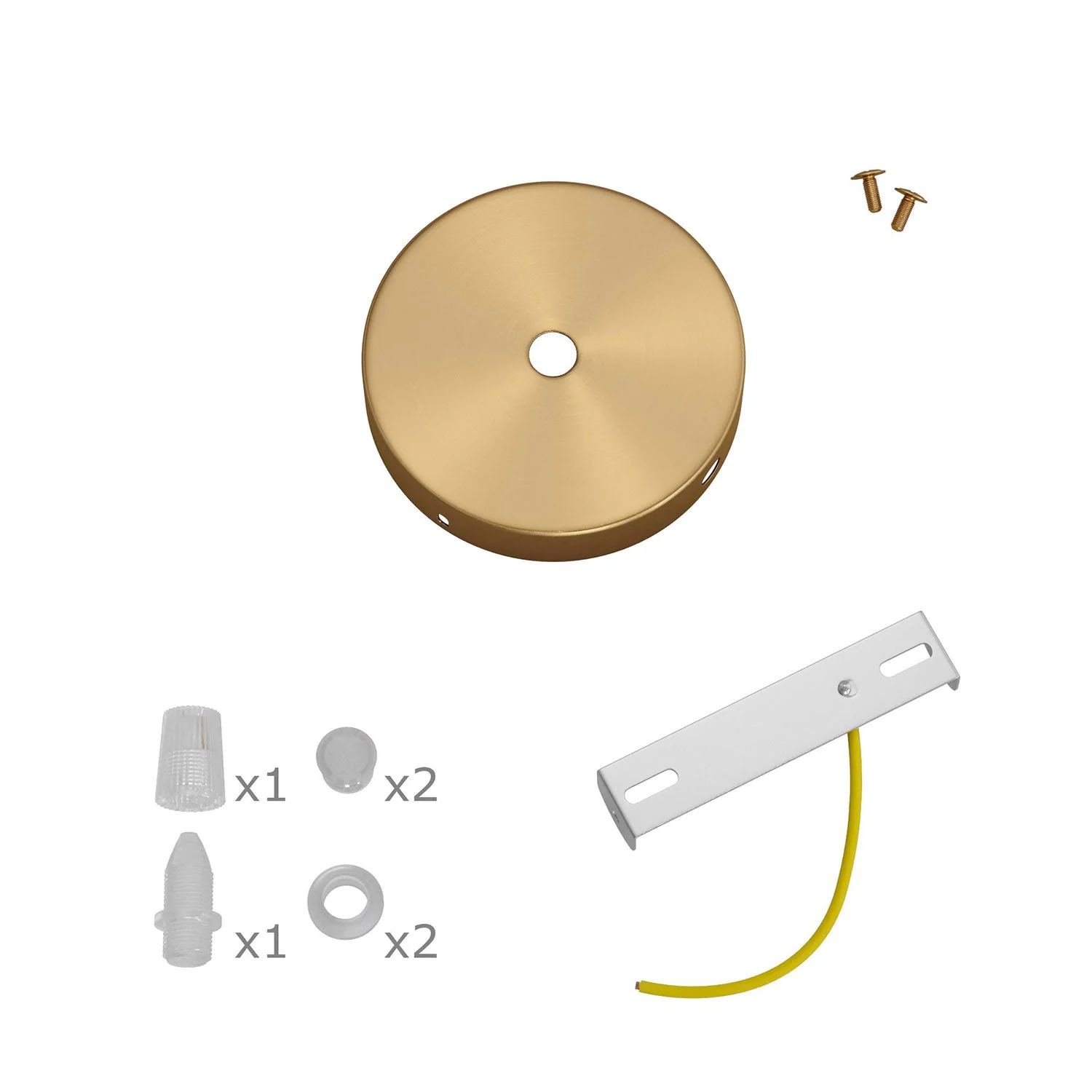 Mini Zylinder-Baldachin-Set aus Metall mit 1 zentralem und 2 seitlichen Löchern – Satinbronze - Image 3